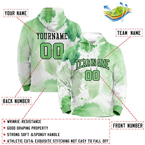 Custom Stitched Sportwear Green Graffiti Pattern Pullover Hoodie| KXKSHOP