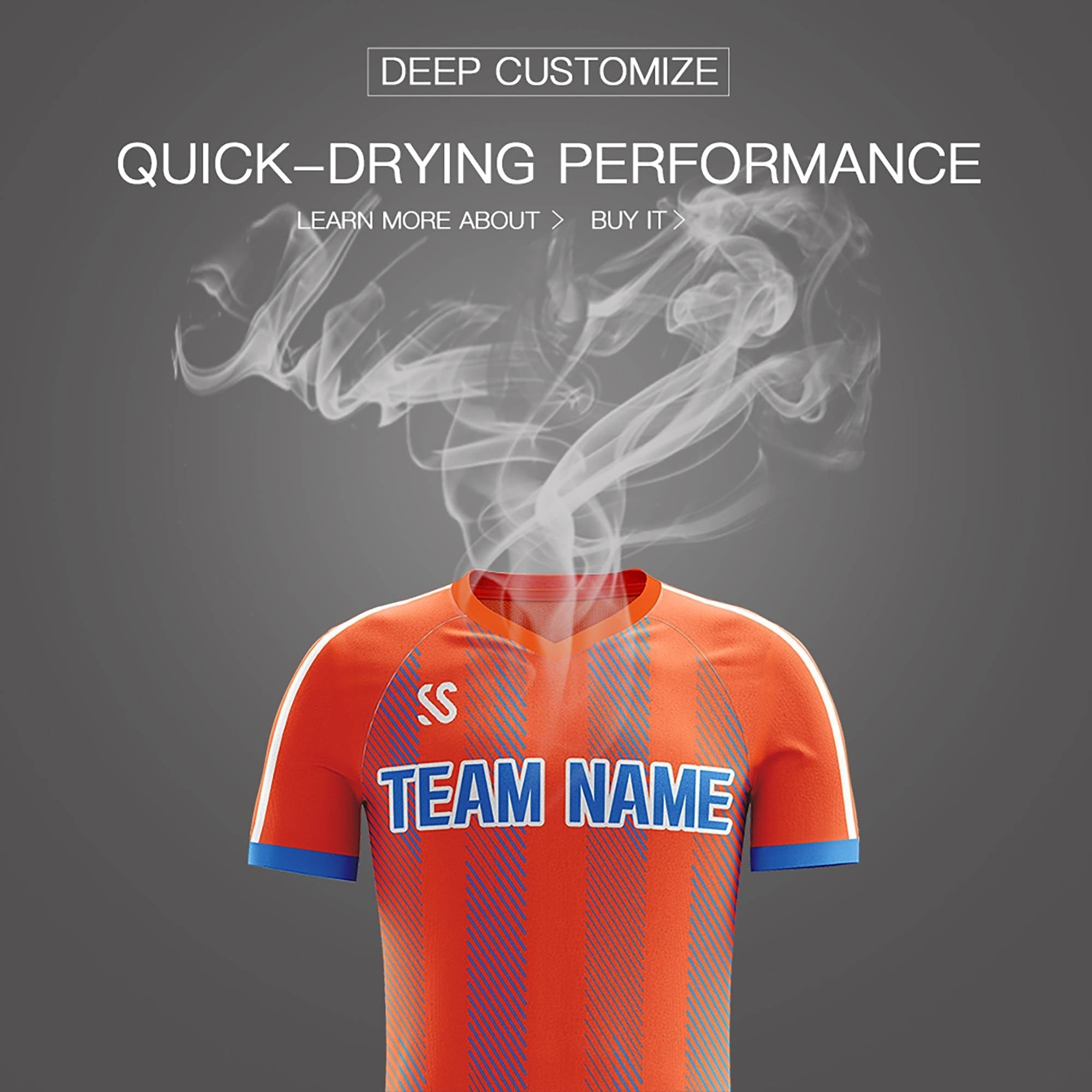 Custom Orange Printing Outdoor Tracksuit football kits Jersey| KXKSHOP