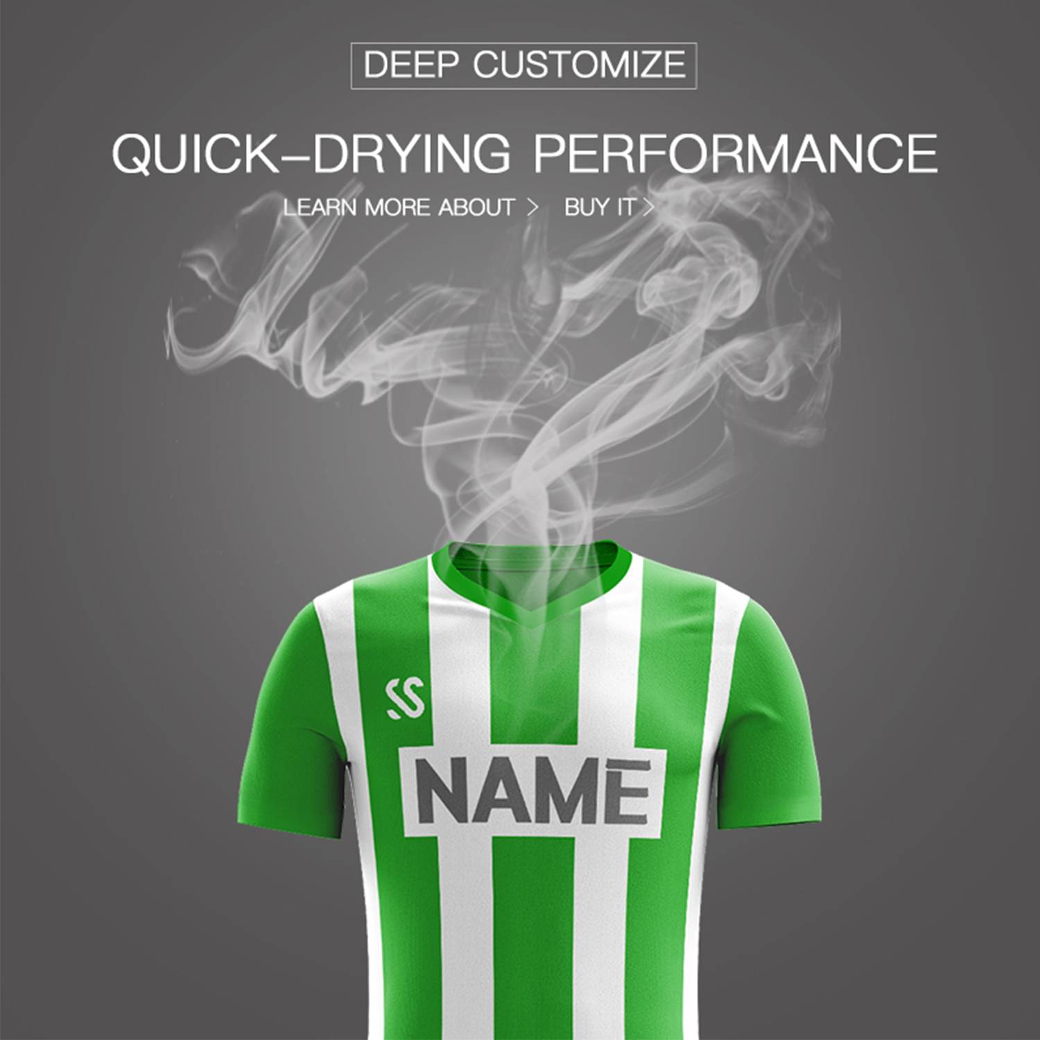 Custom Green Gray Casual Outdoor Football Kits Jersey