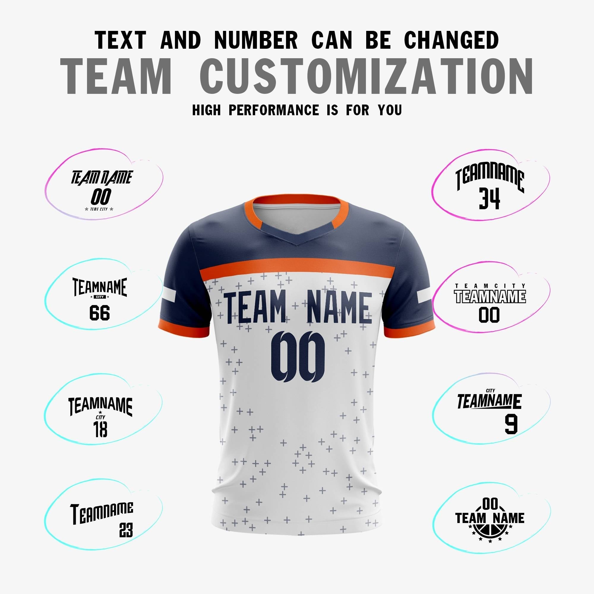 Custom White Navy Breathable Sport Football Shirt Jersey