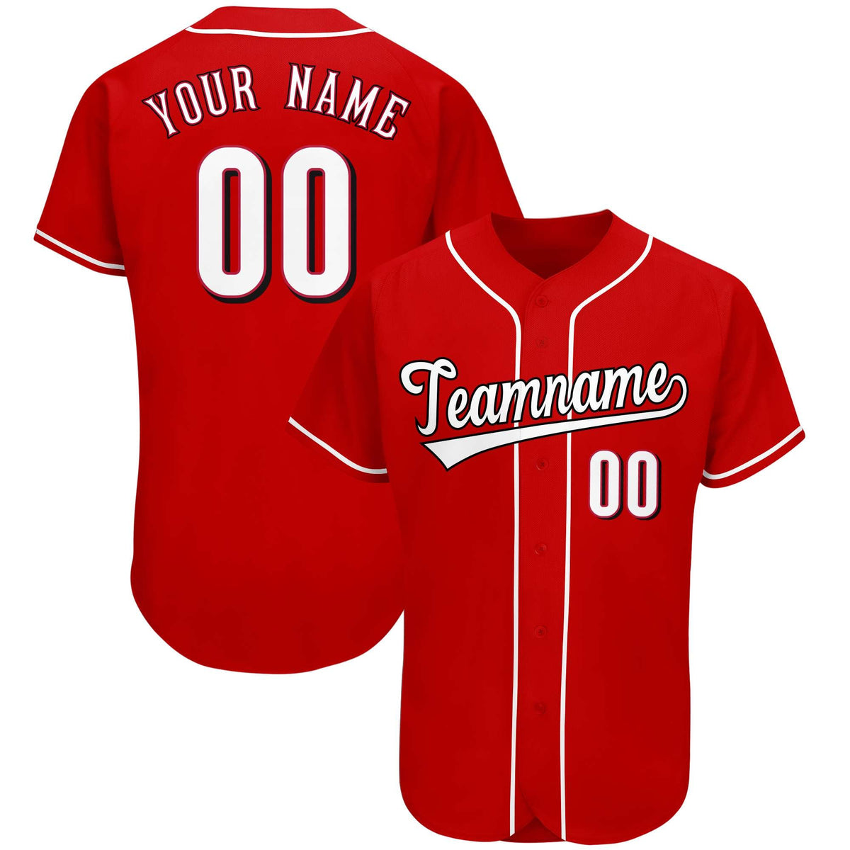 Custom Red Team Classic Style Authentic Baseball Jersey| KXKSHOP