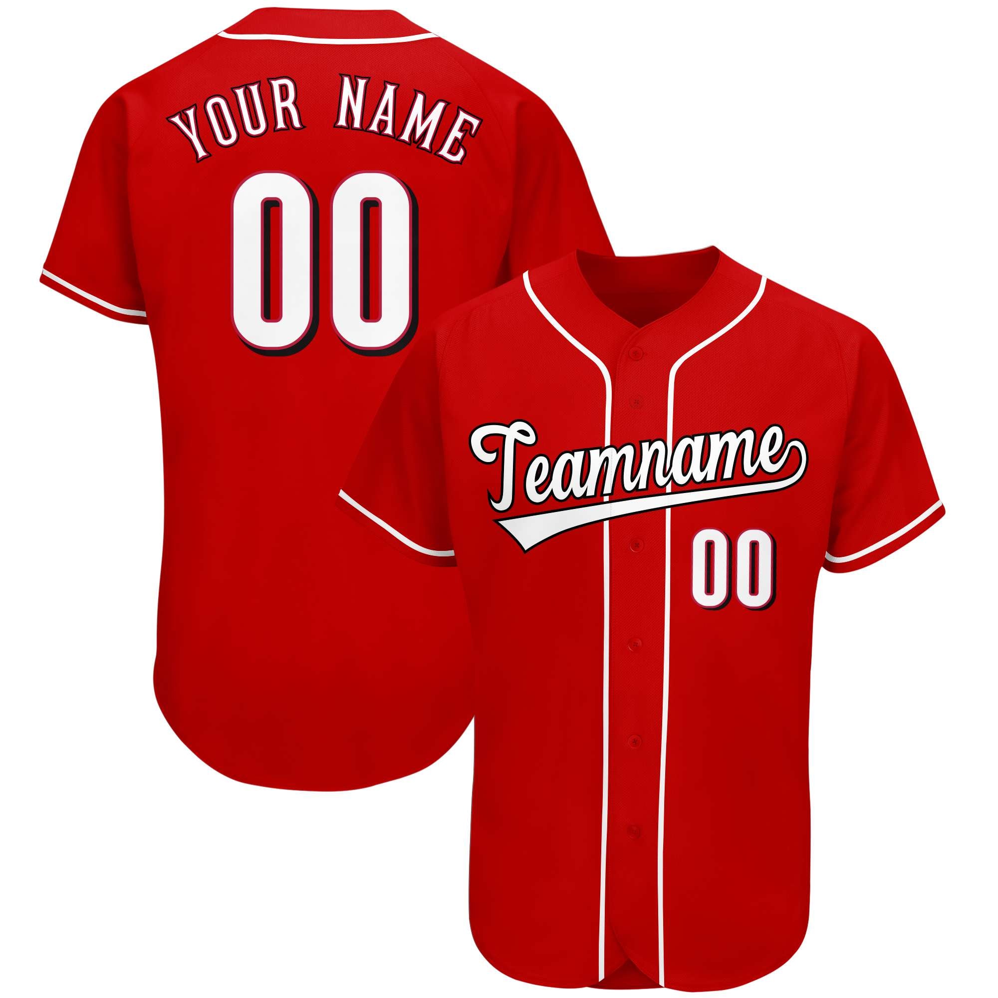 Custom Red Team Classic Style Authentic Baseball Jersey| KXKSHOP