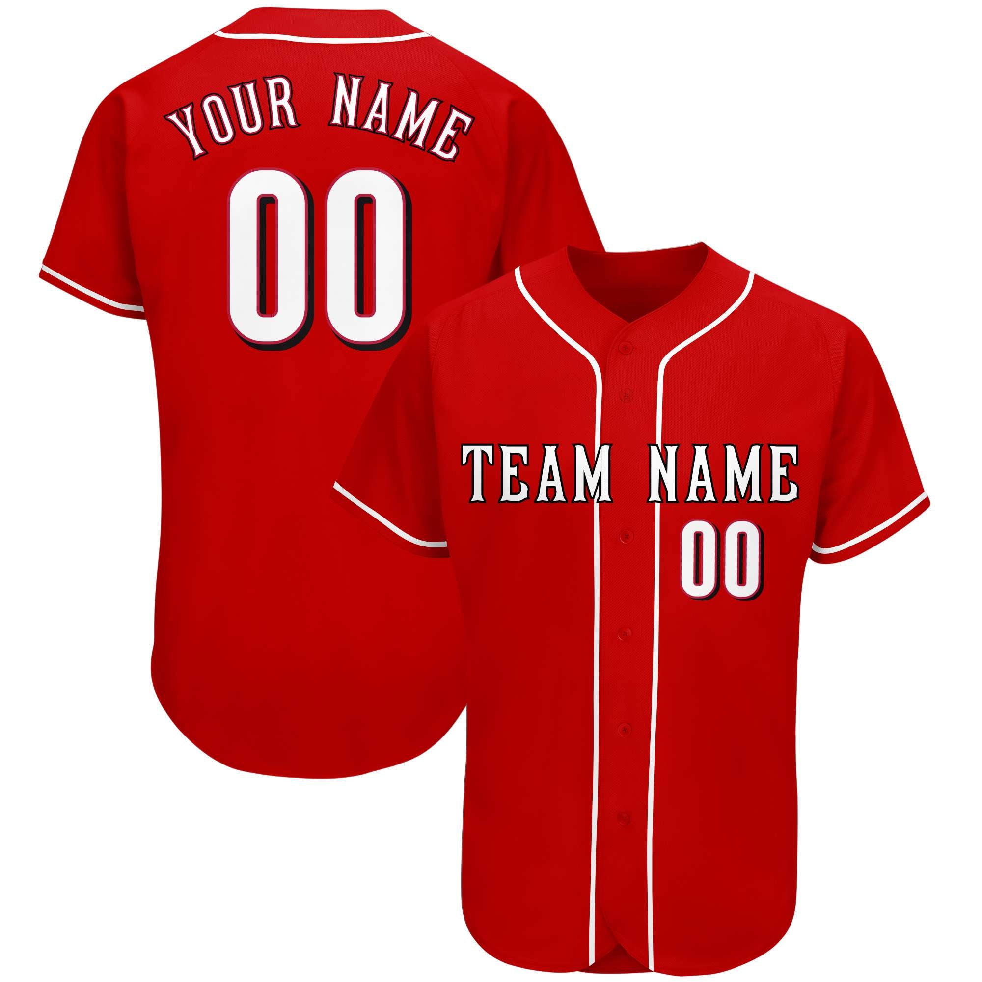Custom Red Team Classic Style Authentic Baseball Jersey| KXKSHOP