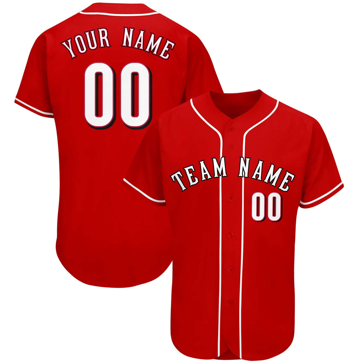 Custom Red Team Classic Style Authentic Baseball Jersey| KXKSHOP