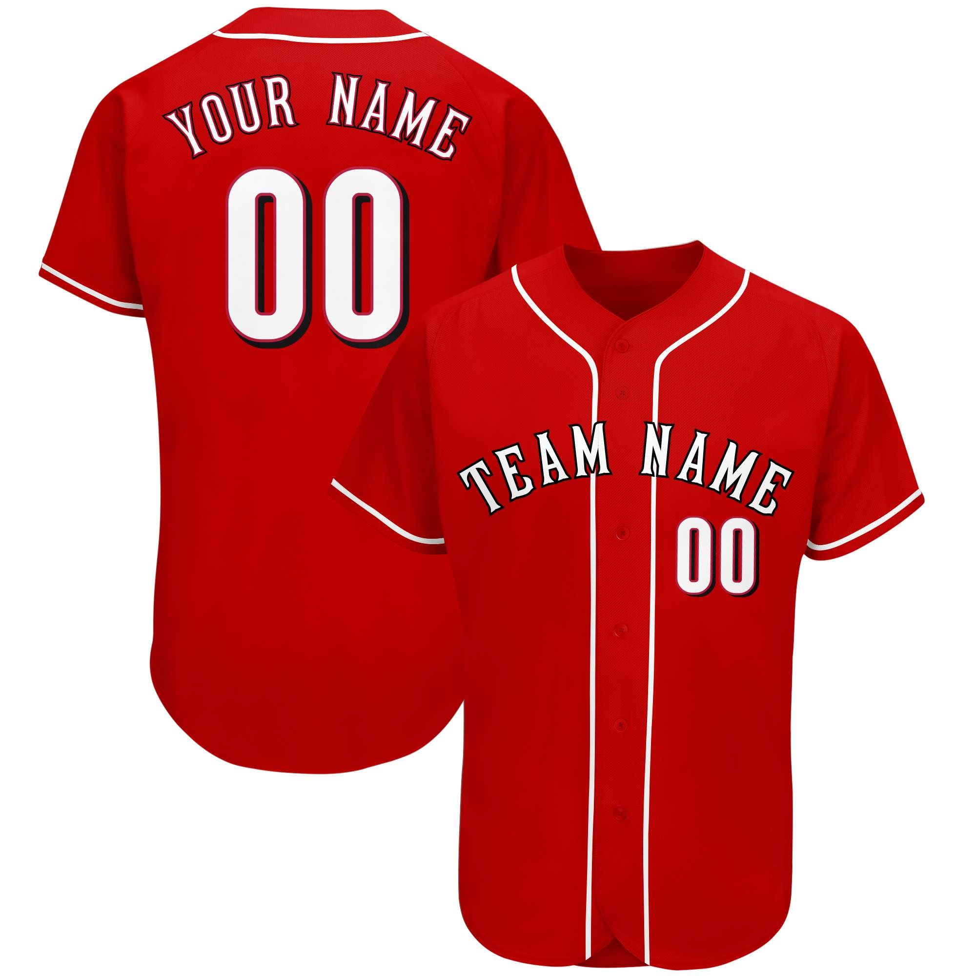 Custom Red Team Classic Style Authentic Baseball Jersey| KXKSHOP