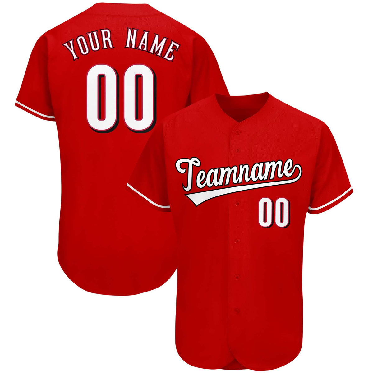 Custom Red Team Classic Style Authentic Baseball Jersey| KXKSHOP