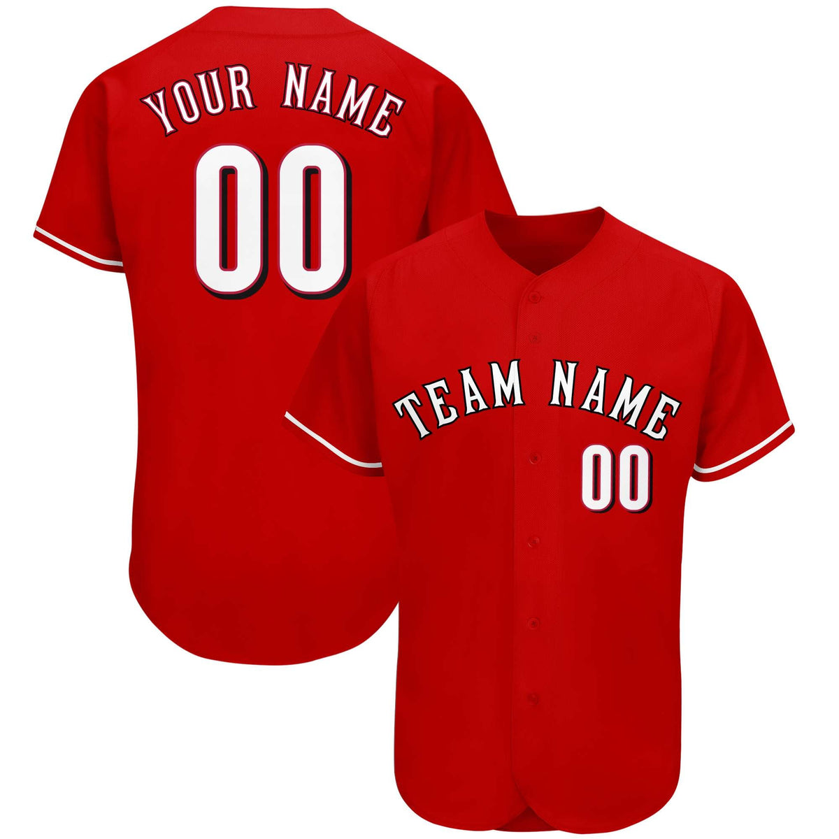 Custom Red Team Classic Style Authentic Baseball Jersey| KXKSHOP