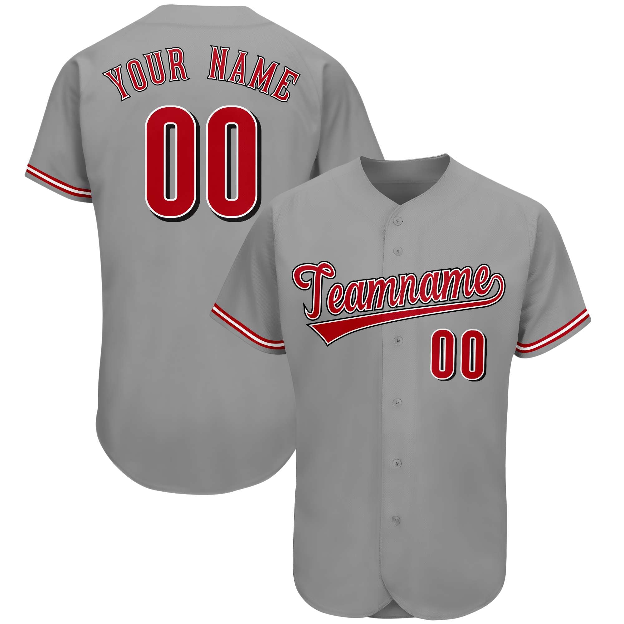 Custom Gray Team Classic Style Authentic Baseball Jersey| KXKSHOP