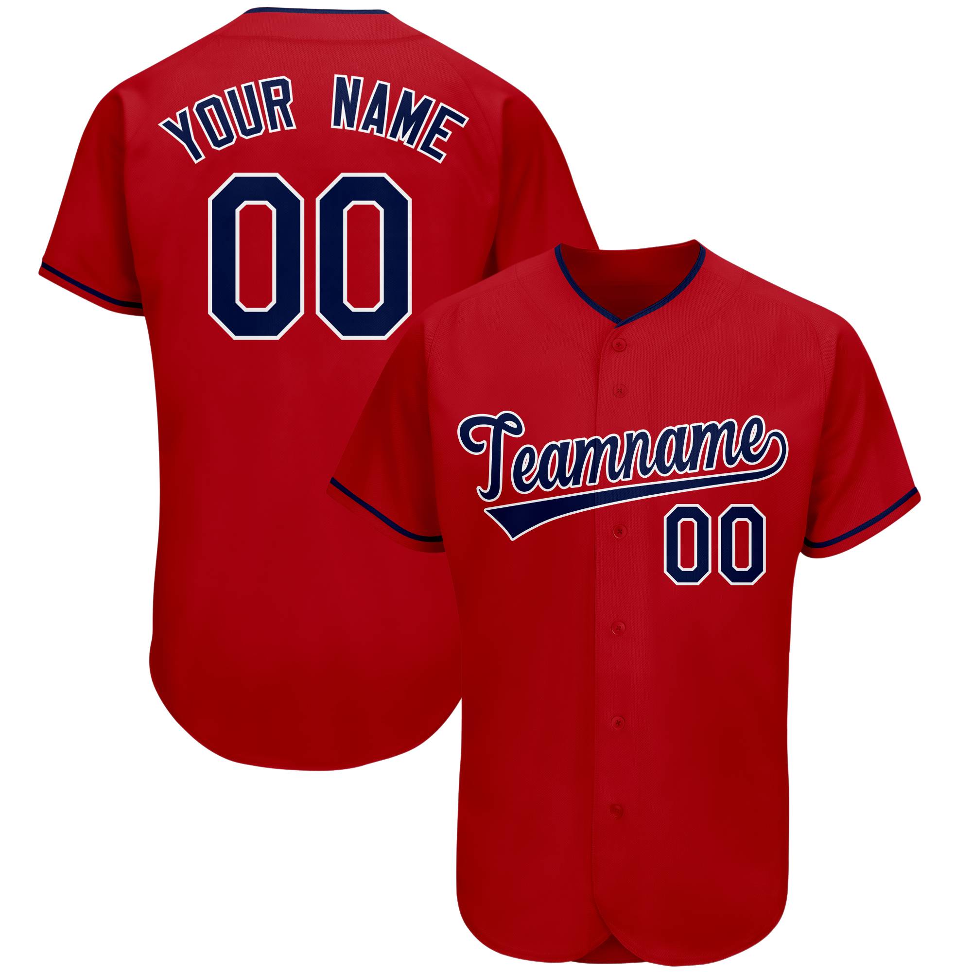Custom Red Team Classic Authentic Baseball Jersey| KXKSHOP