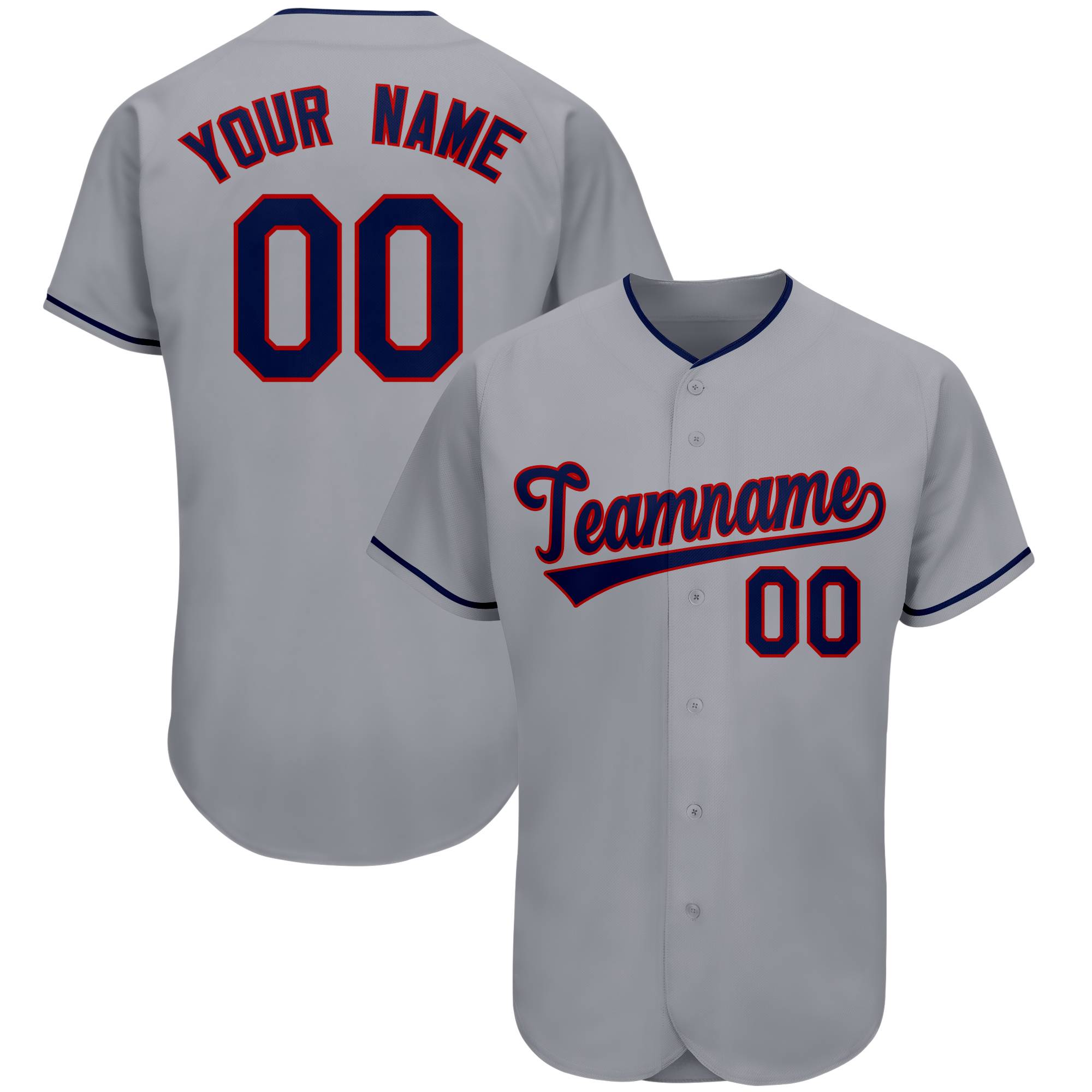 Custom Gray Team Classic Authentic Baseball Jersey| KXKSHOP