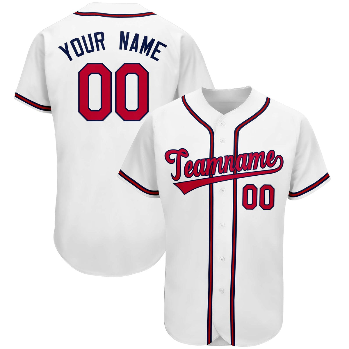 Custom White Team Classic Style Authentic Baseball Jersey| KXKSHOP