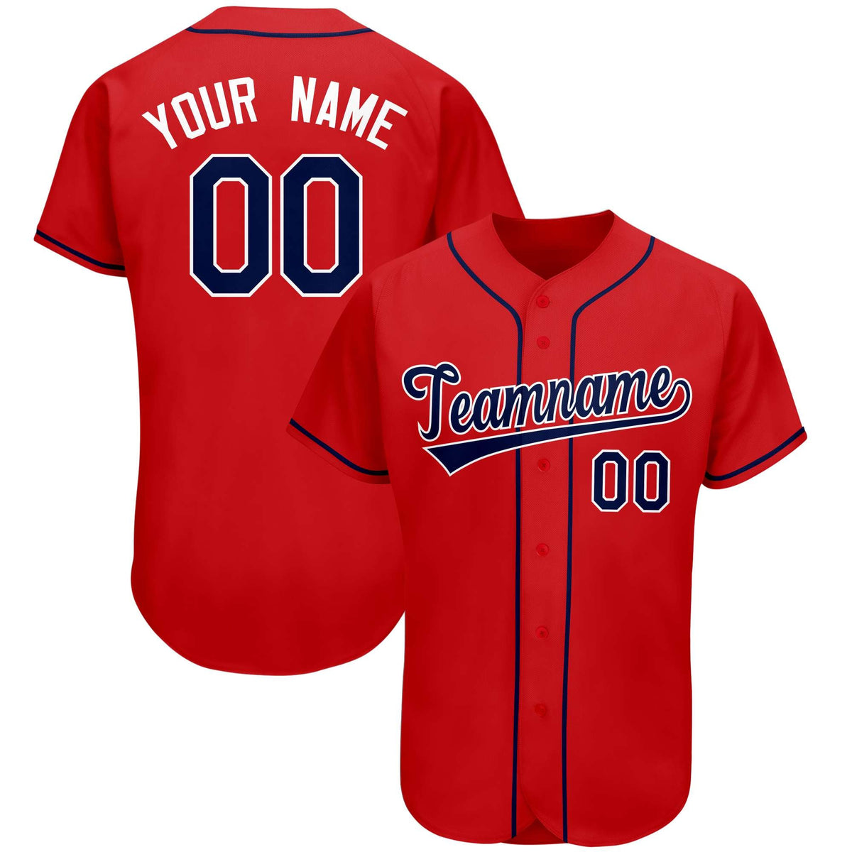 Custom Red Team Classic Style Authentic Baseball Jersey| KXKSHOP