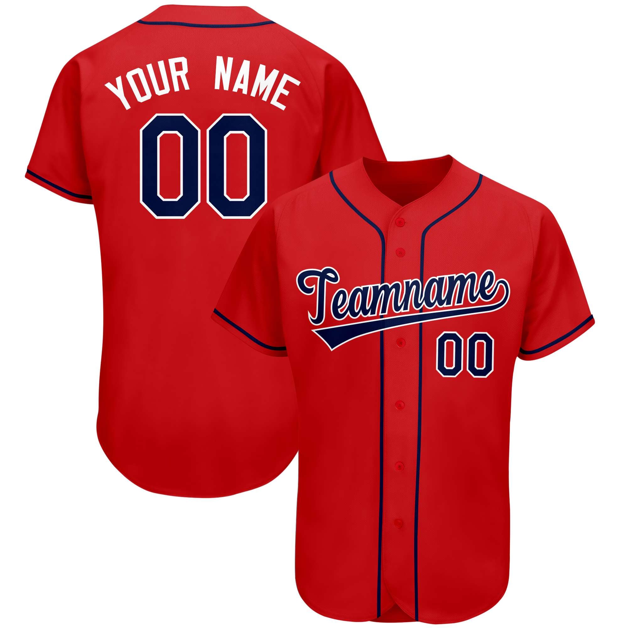 Custom Red Team Classic Style Authentic Baseball Jersey| KXKSHOP