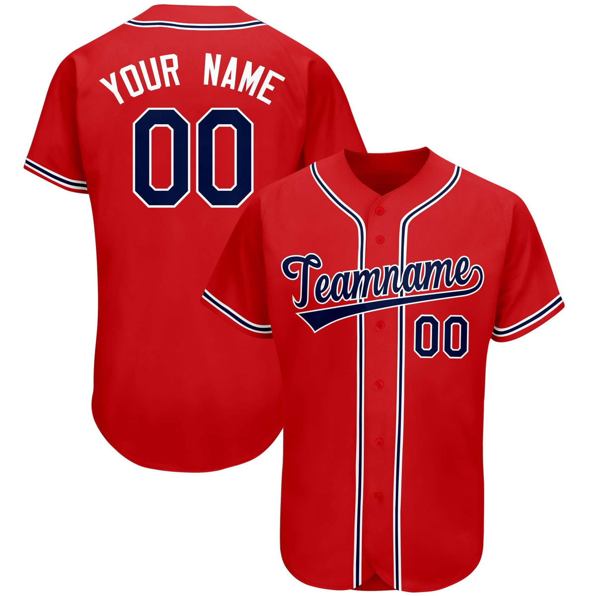 Custom Red Team Classic Style Authentic Baseball Jersey| KXKSHOP