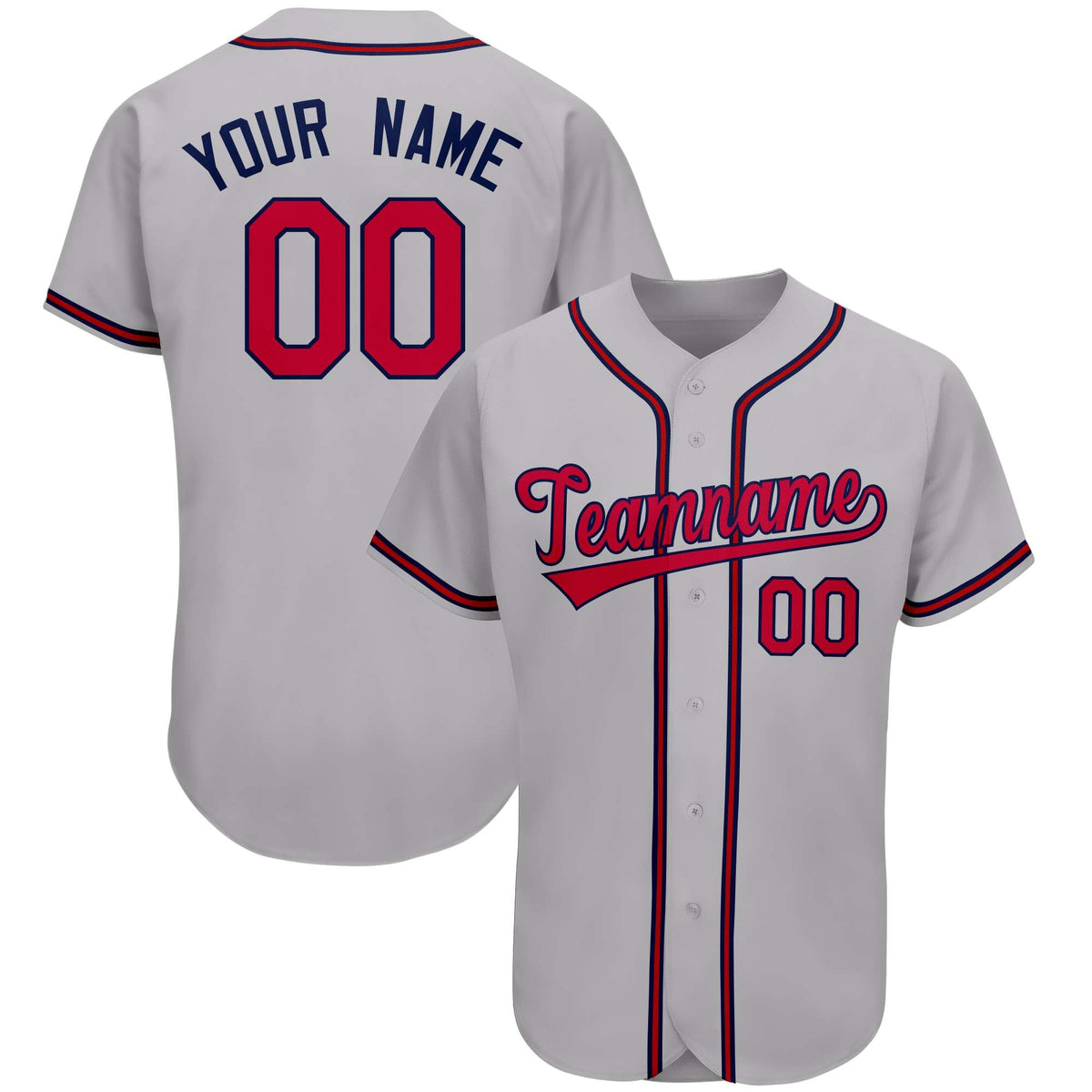 Custom Gray Team Classic Style Authentic Baseball Jersey| KXKSHOP