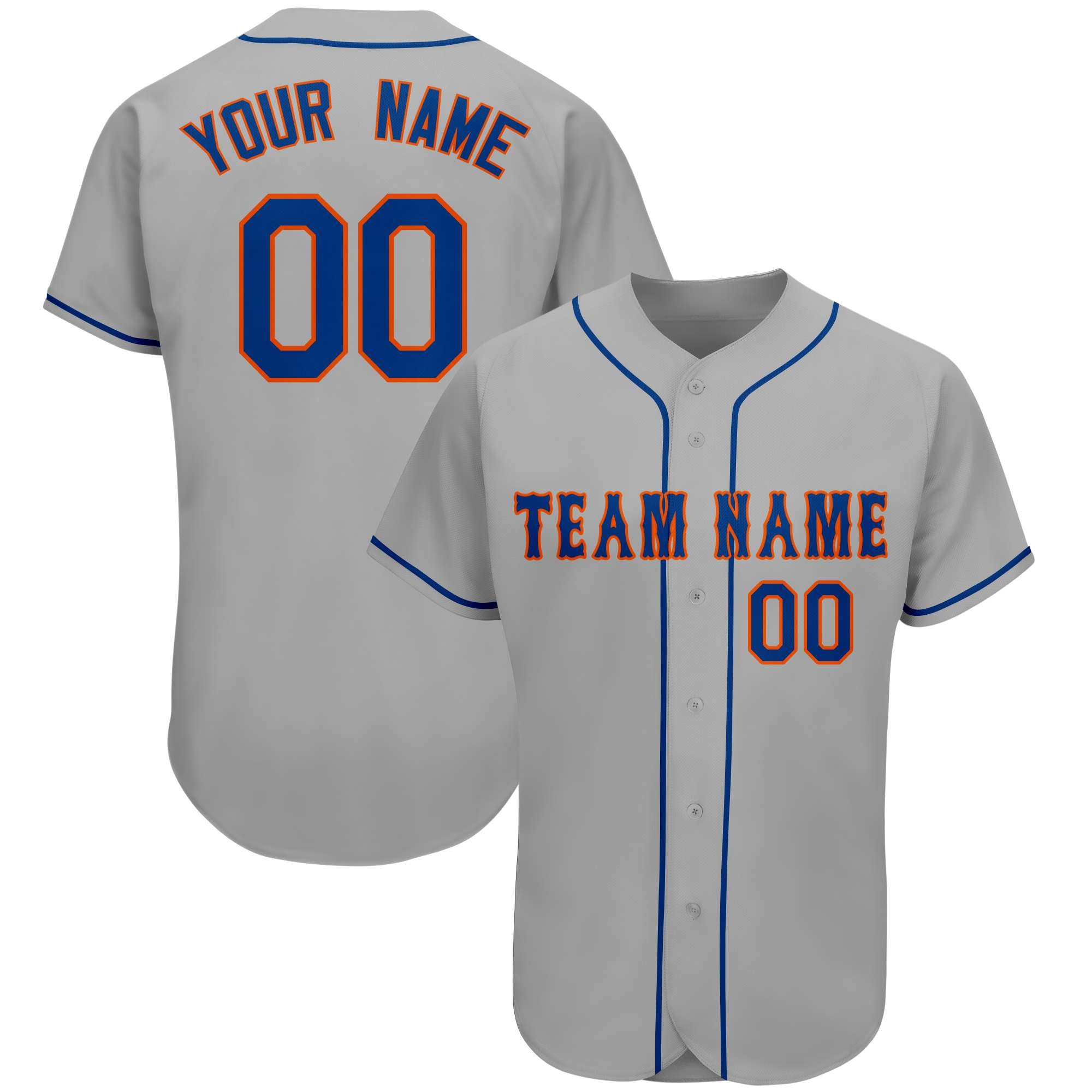 Custom Gray Team Classic Style Authentic Baseball Jersey| KXKSHOP