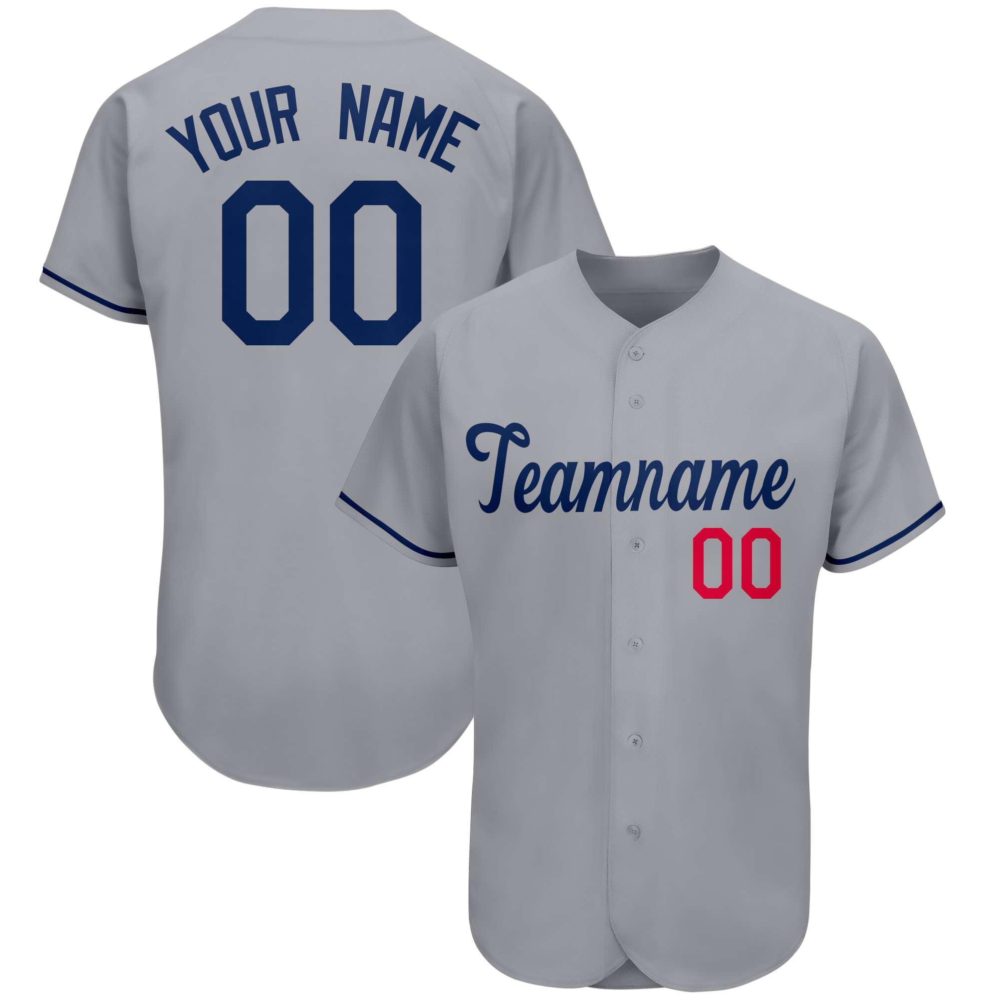 Custom Gray Team Classic Style Authentic Baseball Jersey| KXKSHOP