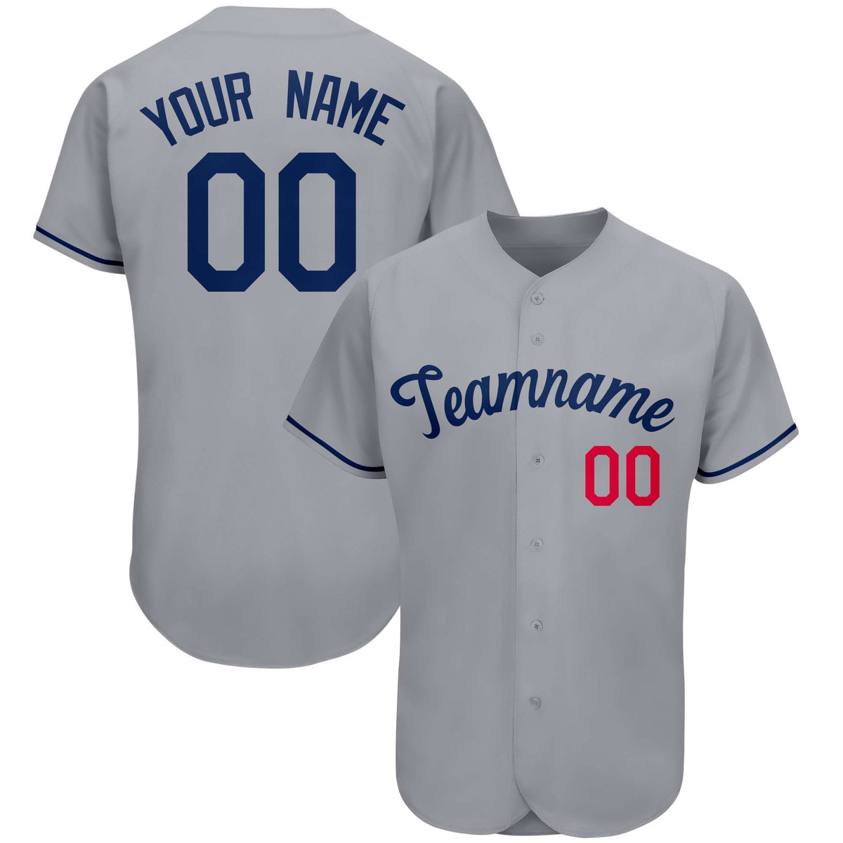 Custom Gray Team Classic Style Authentic Baseball Jersey| KXKSHOP