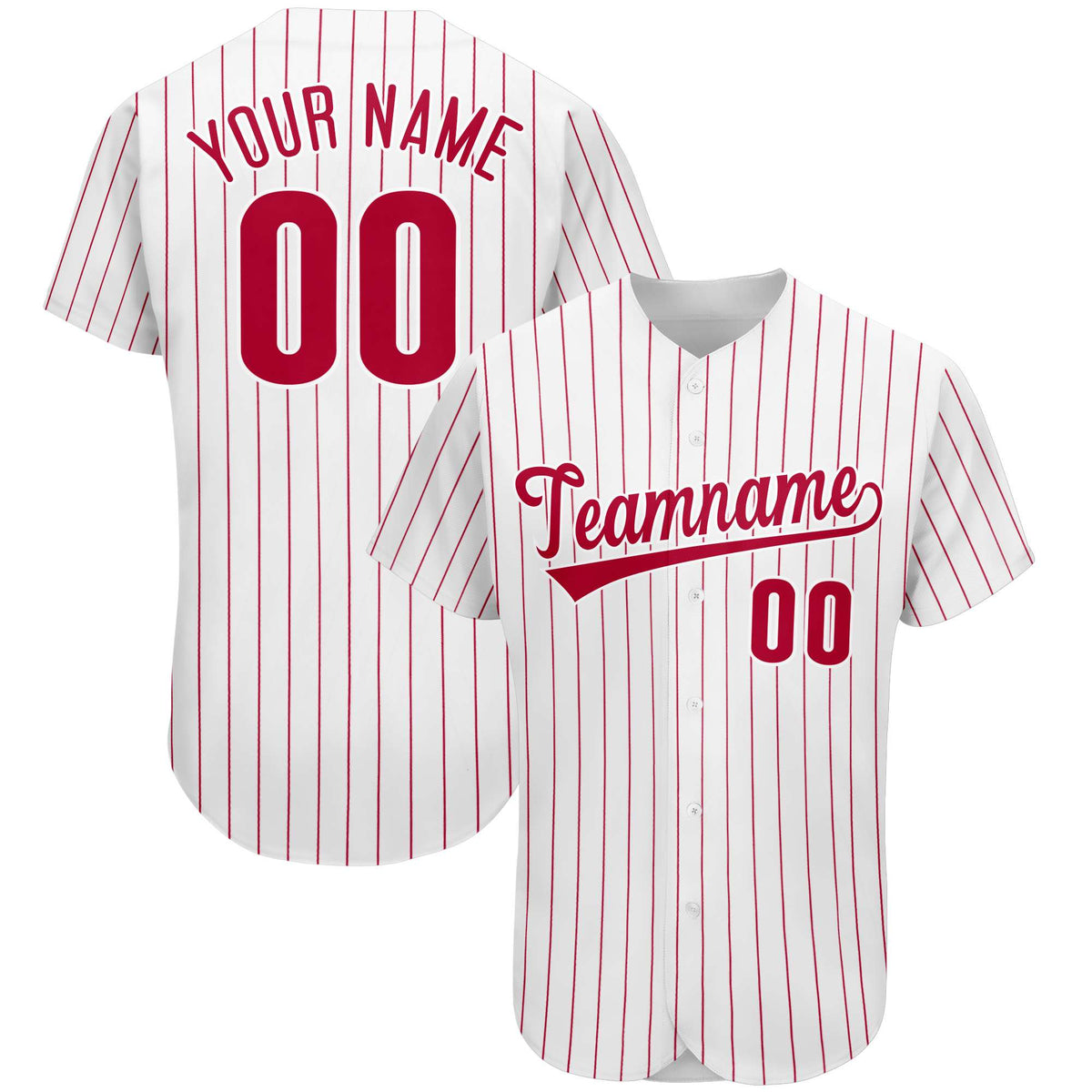 Custom Red Team Classic Style Stripe Fashion Authentic Baseball Jersey| KXKSHOP