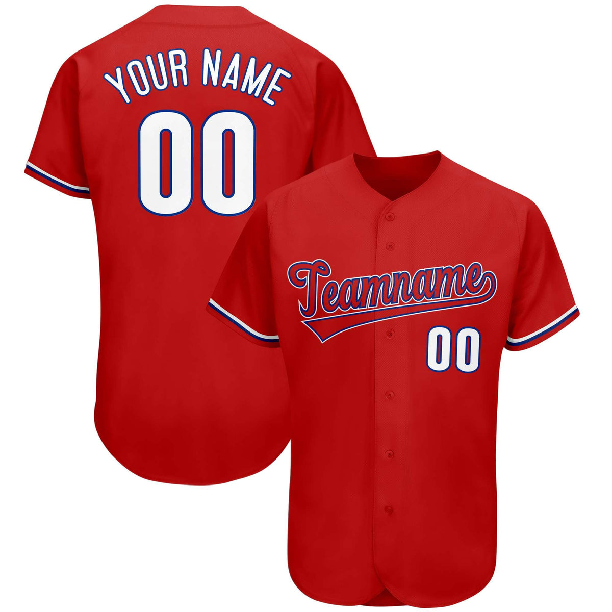 Custom Red Team Classic Style Authentic Baseball Jersey| KXKSHOP