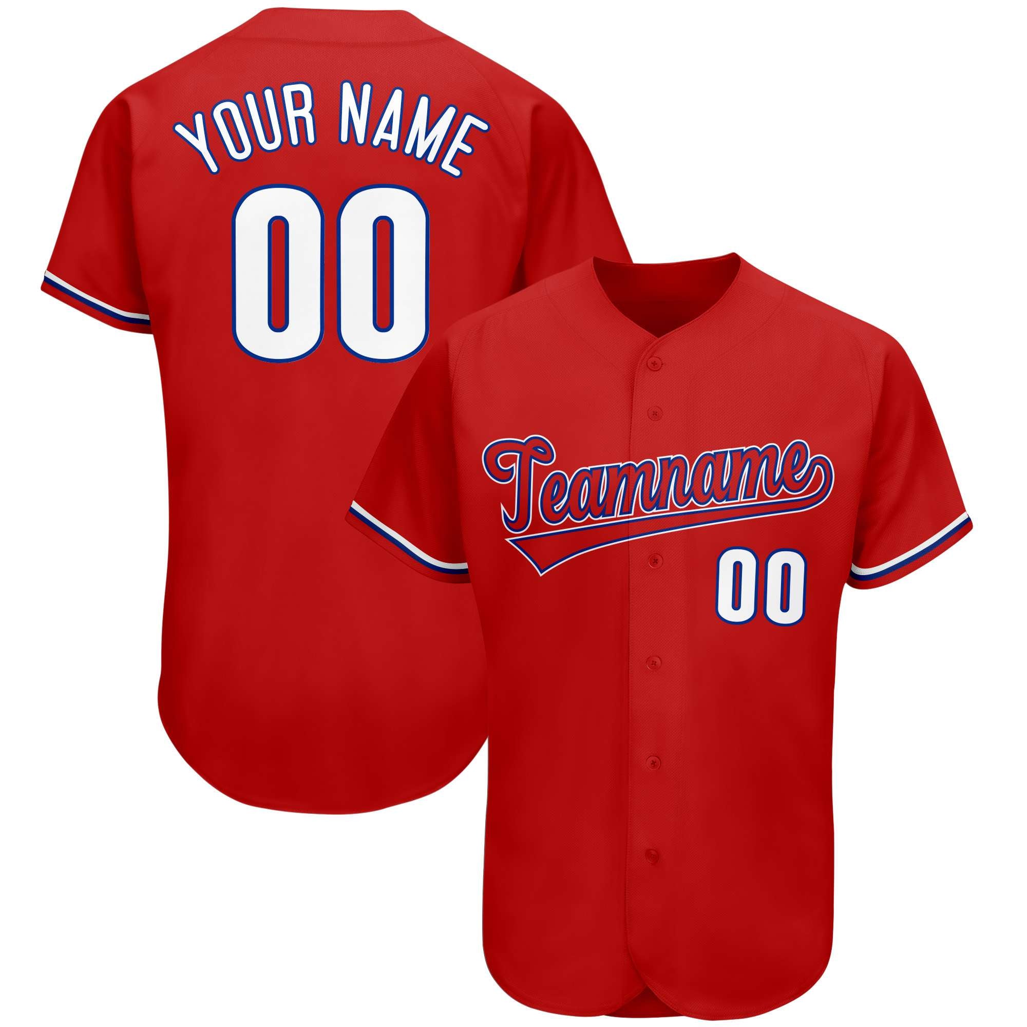 Custom Red Team Classic Style Authentic Baseball Jersey| KXKSHOP