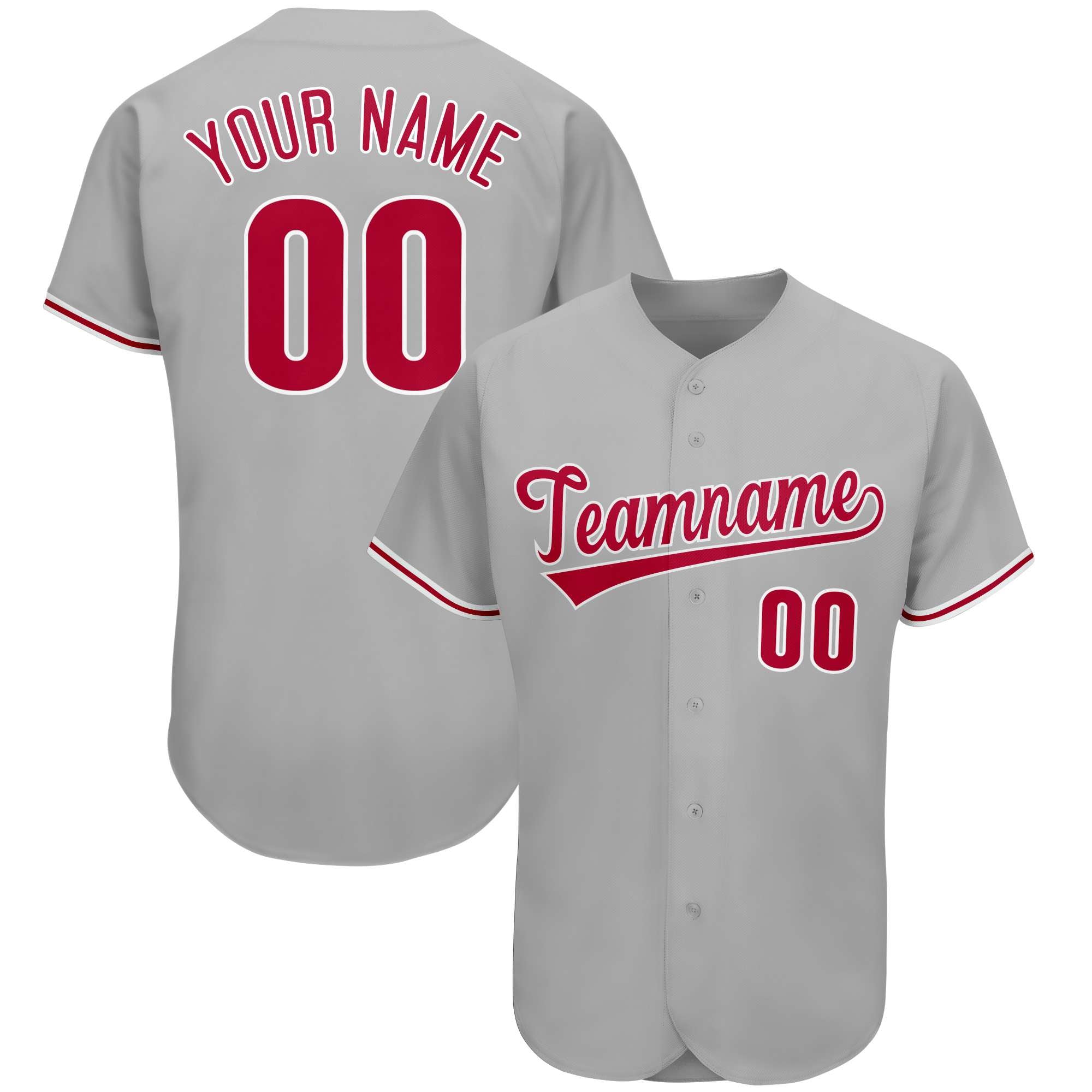Custom Gray Team Classic Style Authentic Baseball Jersey| KXKSHOP