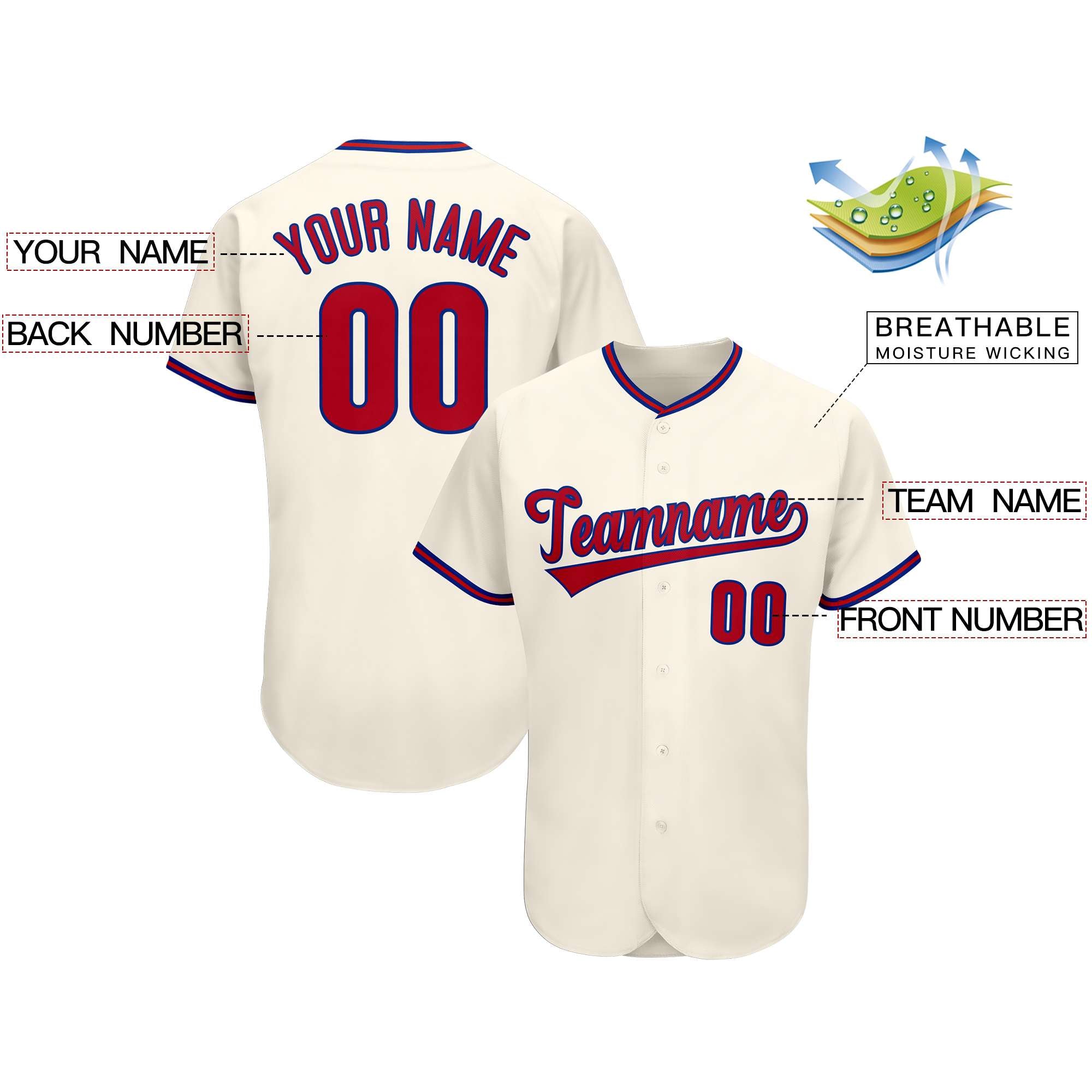 Custom Cream Team Classic Style Authentic Baseball Jersey| KXKSHOP