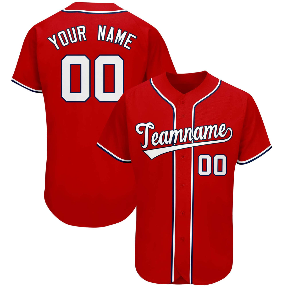 Custom Red Team Classic Style Authentic Baseball Jersey| KXKSHOP