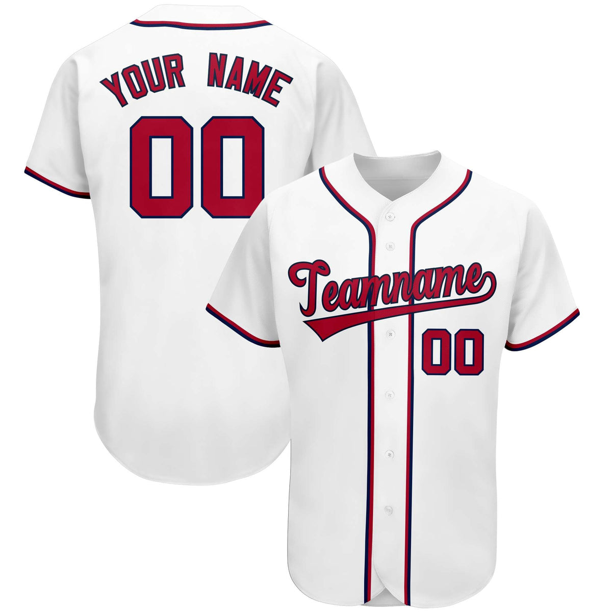 Custom White Team Classic Style Authentic Baseball Jersey| KXKSHOP