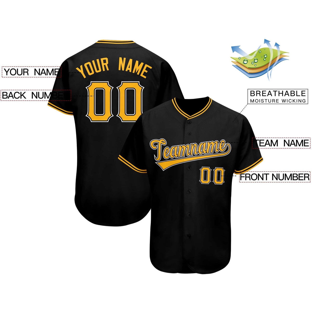 Custom Black Team Classic Style Authentic Baseball Jersey| KXKSHOP