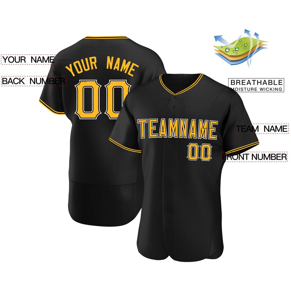 Custom Black Team Classic Style Authentic Baseball Jersey| KXKSHOP