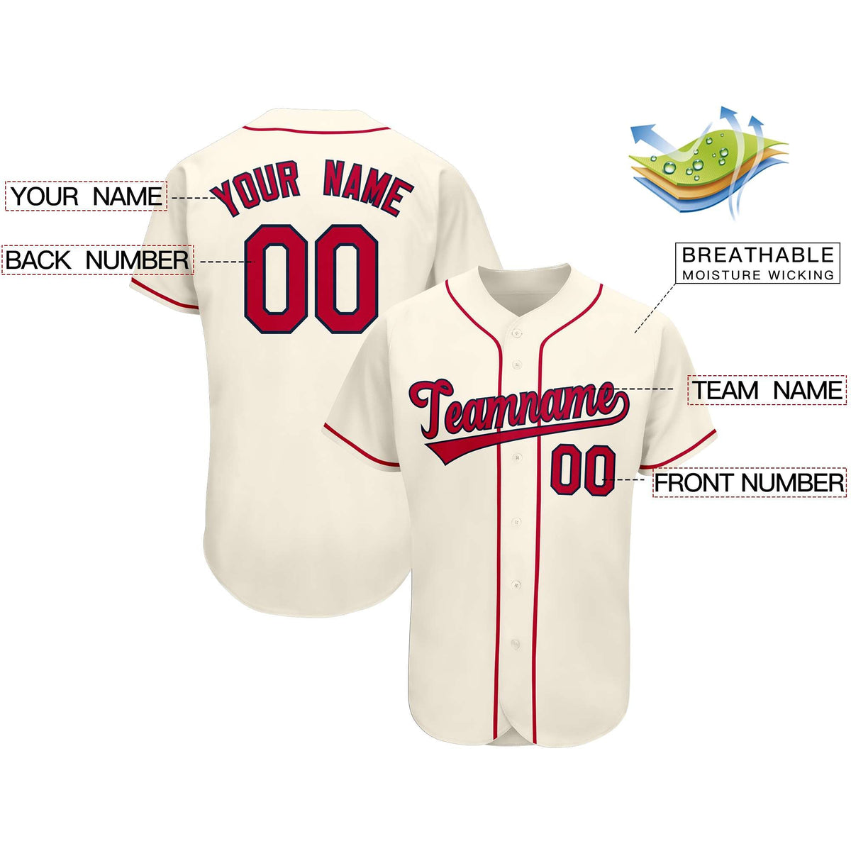 Custom Cream Team Classic Style Authentic Baseball Jersey| KXKSHOP