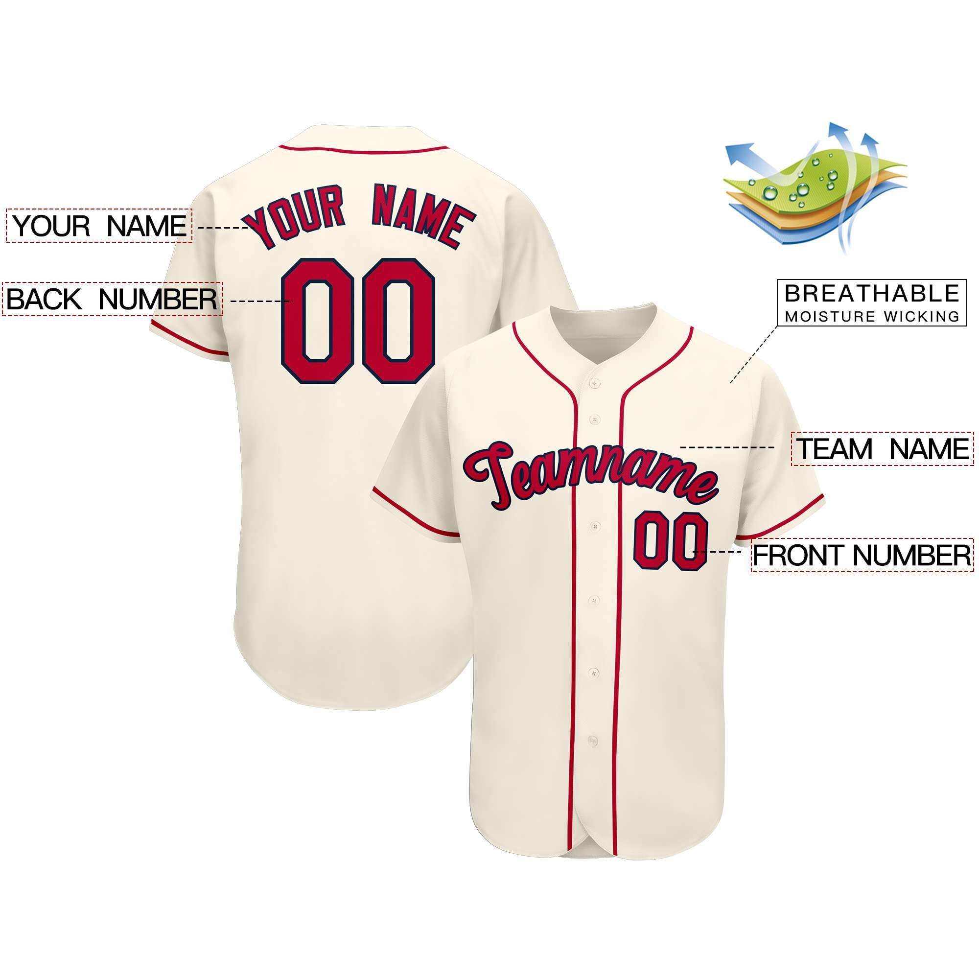 Custom Cream Team Classic Style Authentic Baseball Jersey| KXKSHOP