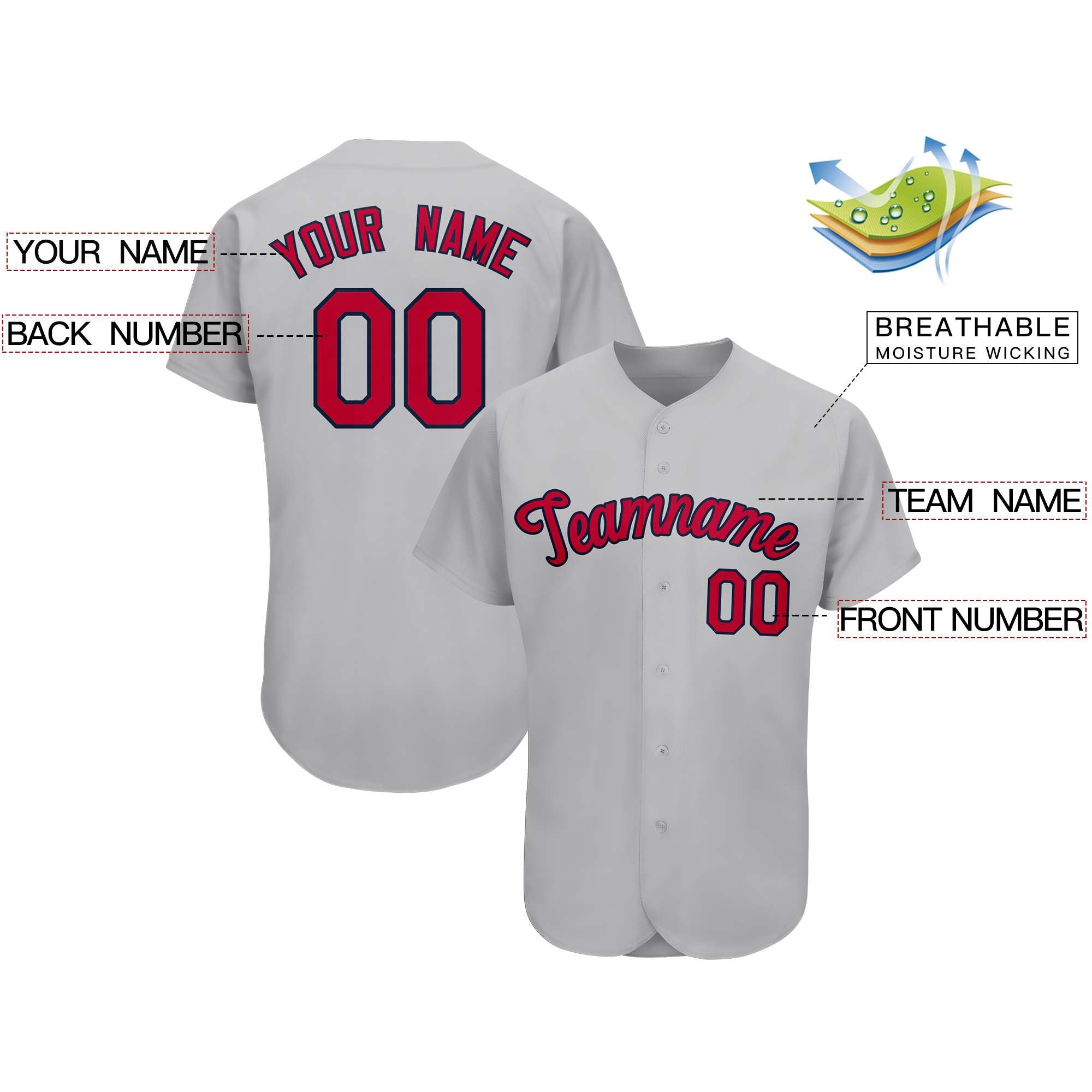 Custom Gray Team Classic Style Authentic Baseball Jersey| KXKSHOP