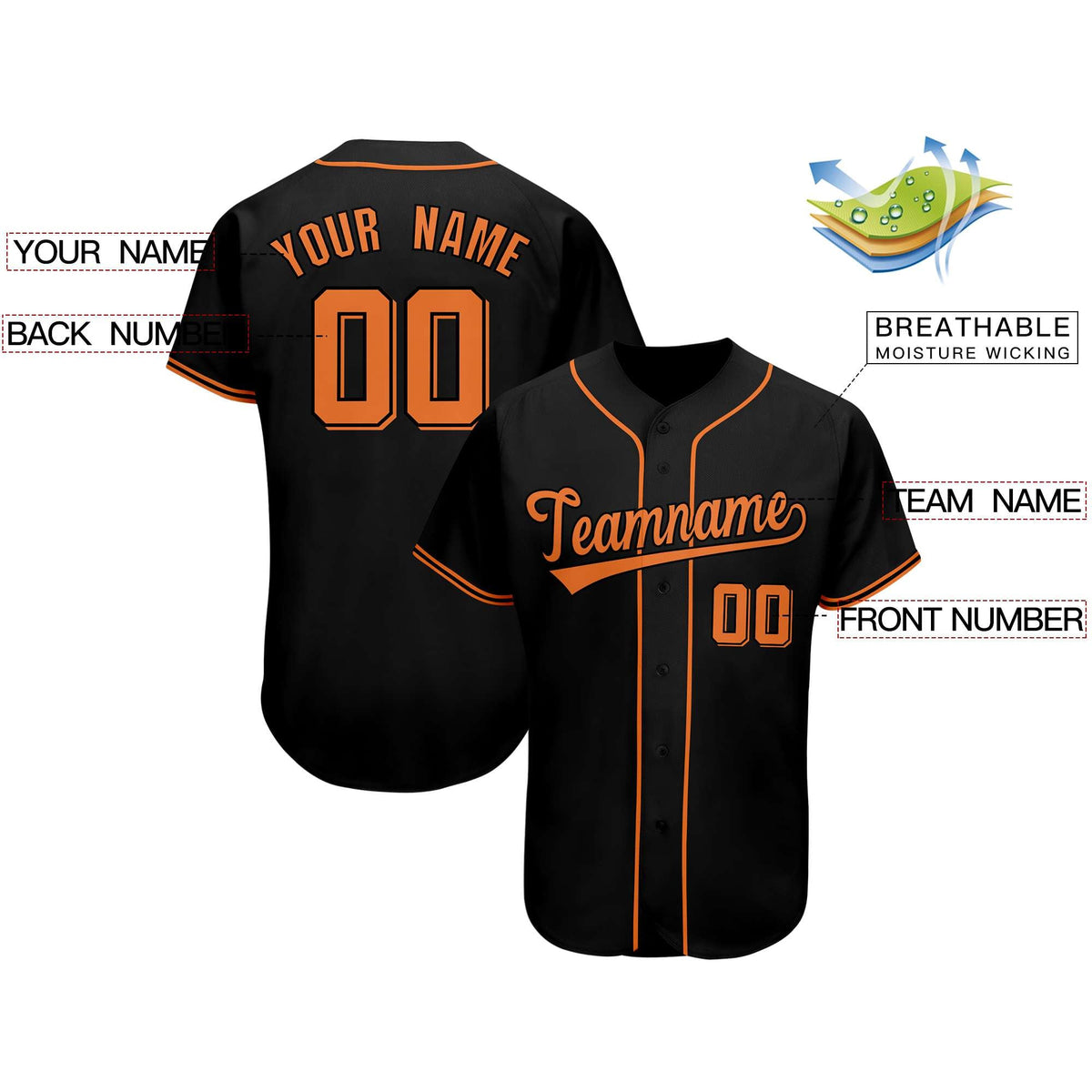 Custom Black Team Classic Style Authentic Baseball Jersey| KXKSHOP