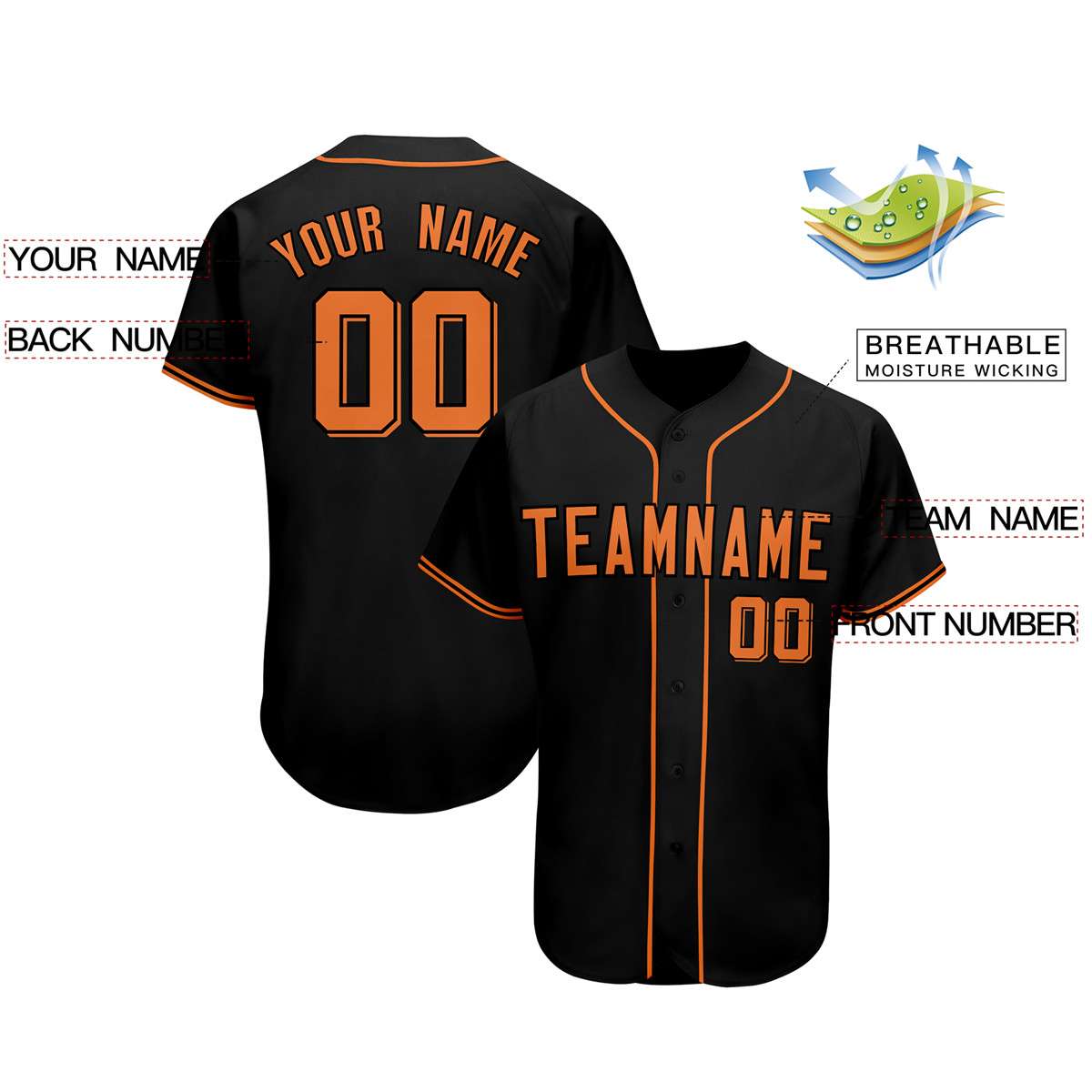 Custom Black Team Classic Style Authentic Baseball Jersey| KXKSHOP