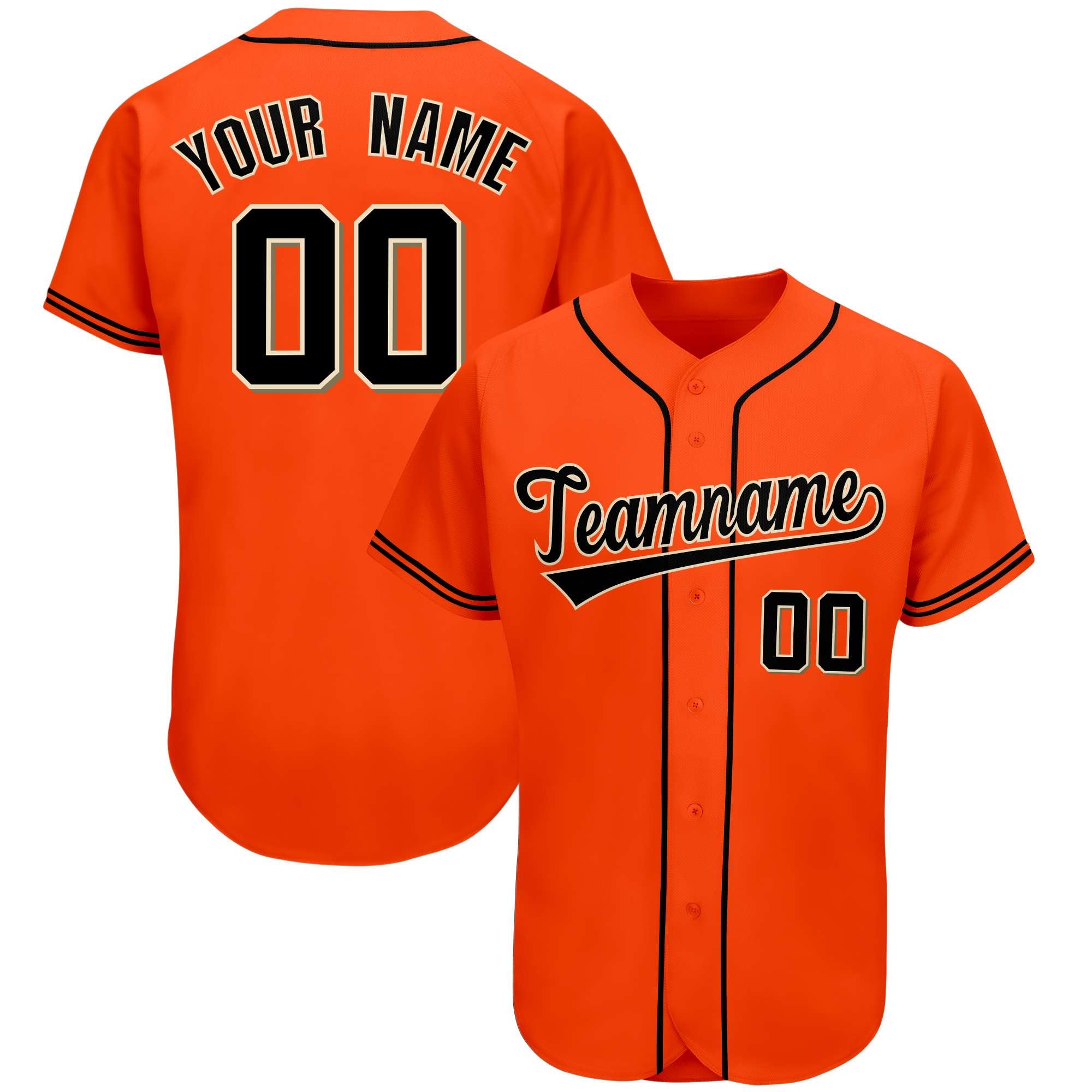 Custom Orange Team Classic Style Authentic Baseball Jersey| KXKSHOP