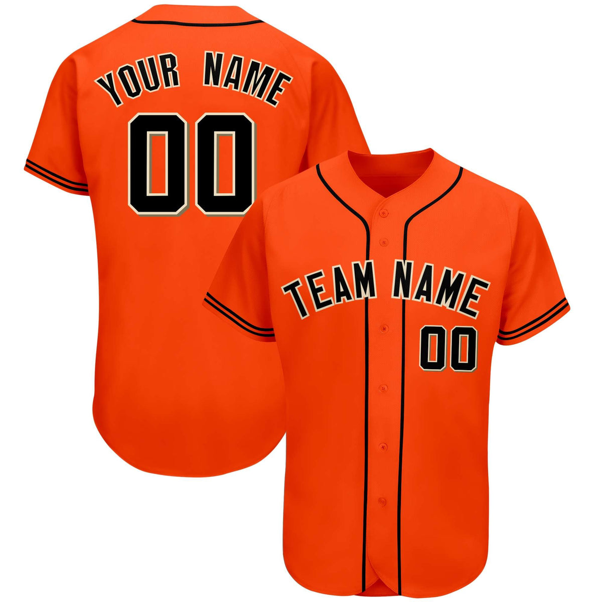 Custom Orange Team Classic Style Authentic Baseball Jersey| KXKSHOP