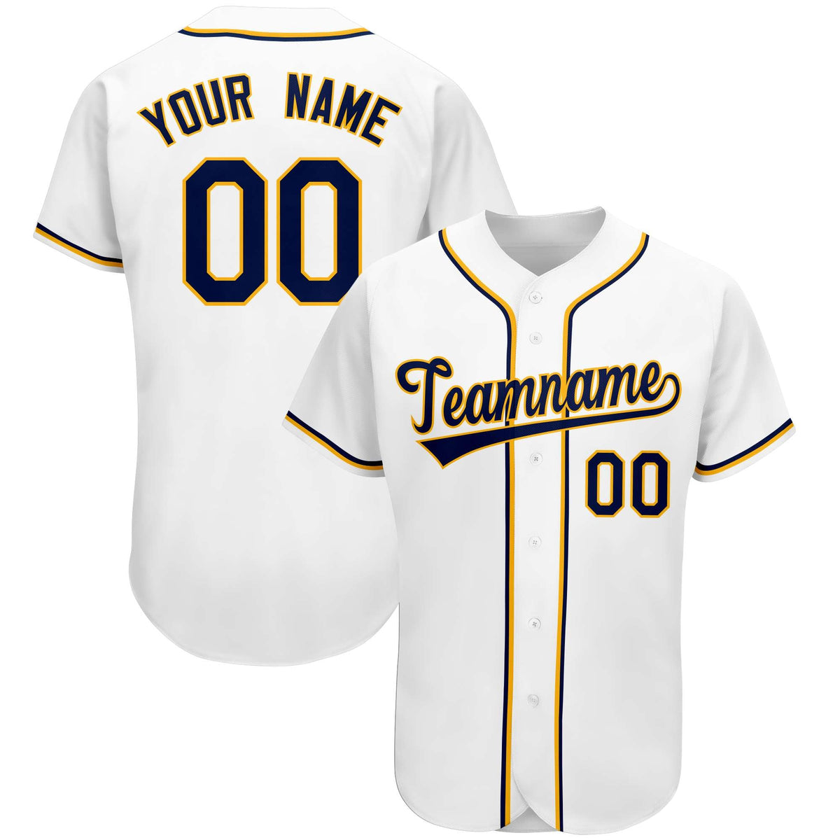 Custom White Team Classic Style Authentic Baseball Jersey| KXKSHOP