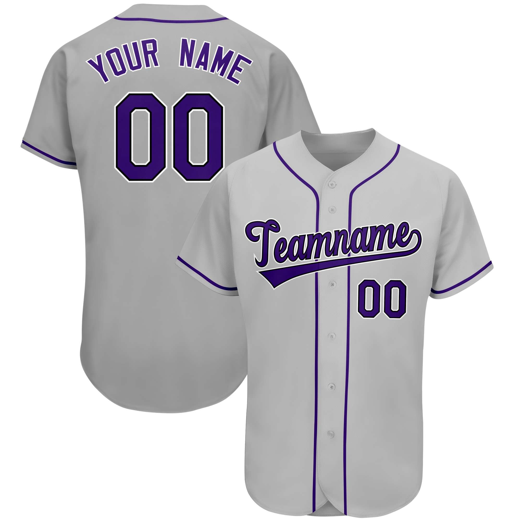Custom Gray Team Classic Style Authentic Baseball Jersey| KXKSHOP