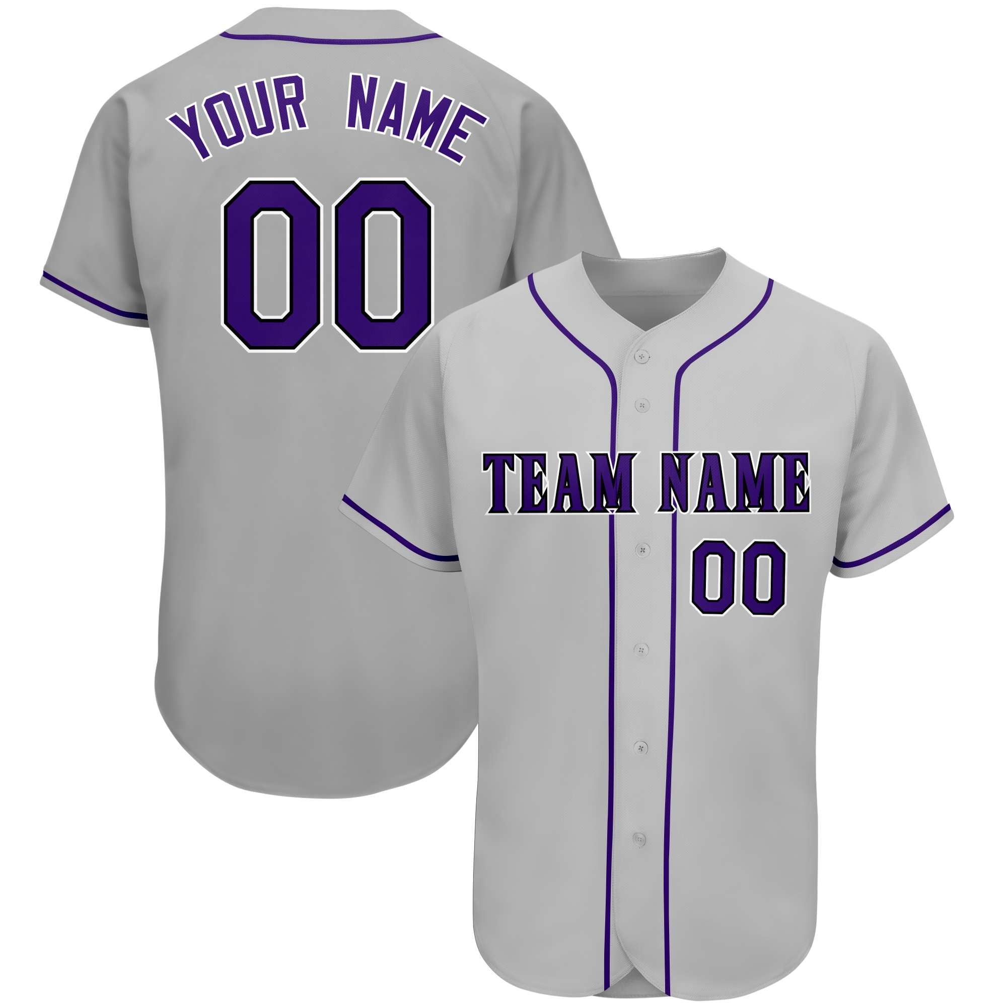 Custom Gray Team Classic Style Authentic Baseball Jersey| KXKSHOP