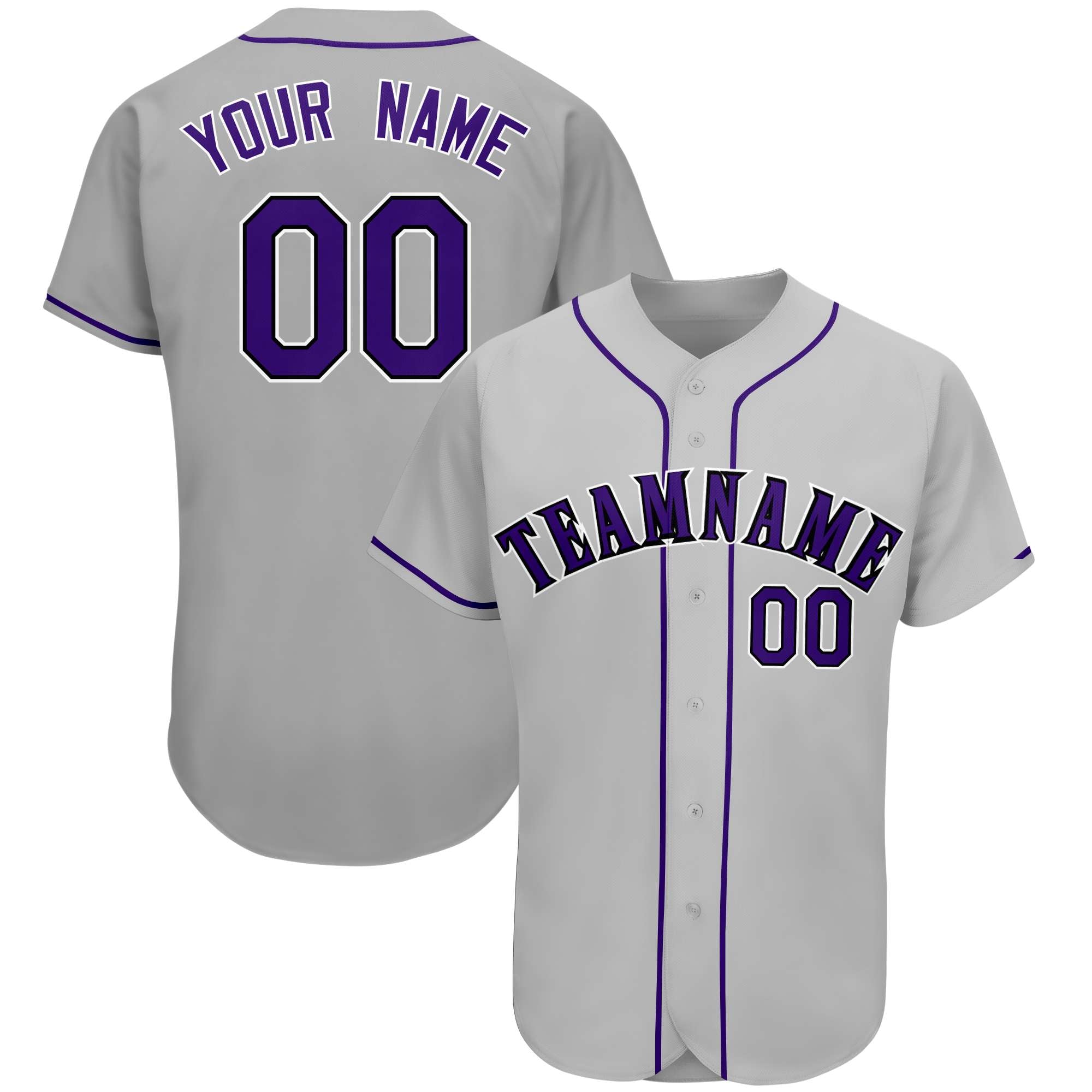 Custom Gray Team Classic Style Authentic Baseball Jersey| KXKSHOP