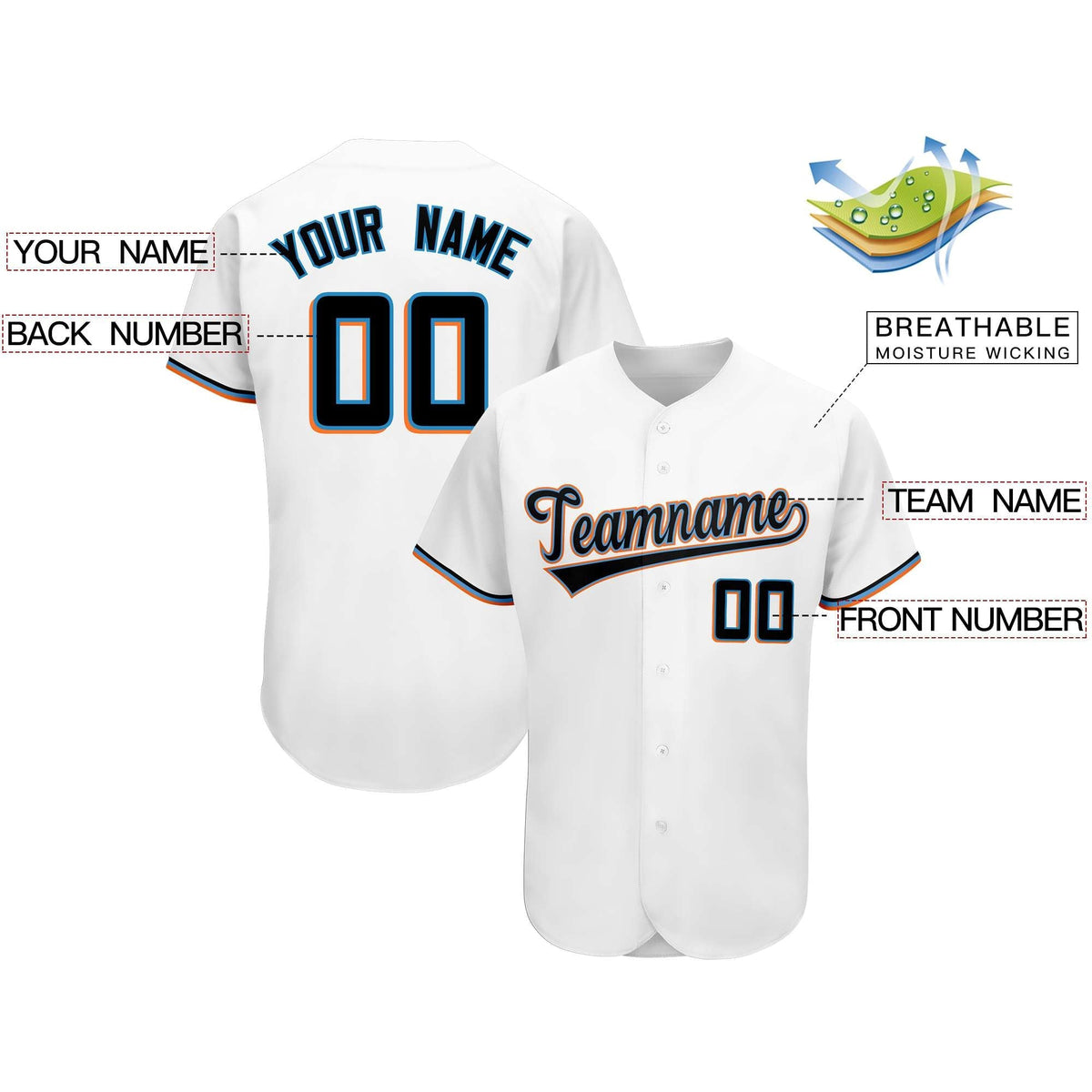 Custom White Team Classic Style Authentic Baseball Jersey| KXKSHOP