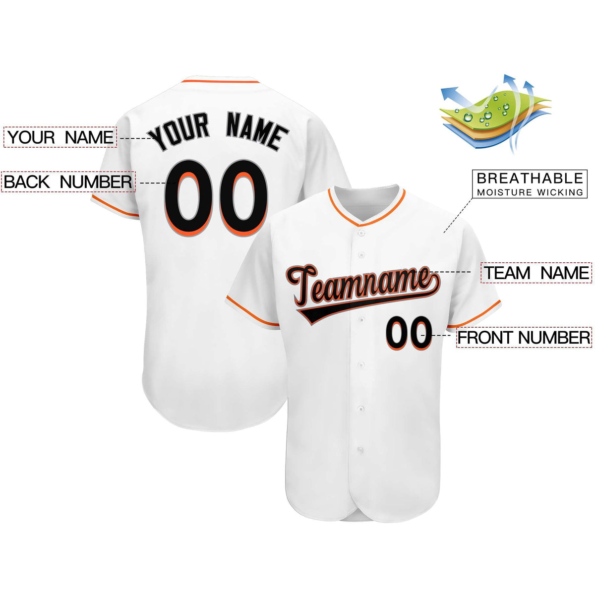 Custom White Team Classic Style Authentic Baseball Jersey| KXKSHOP