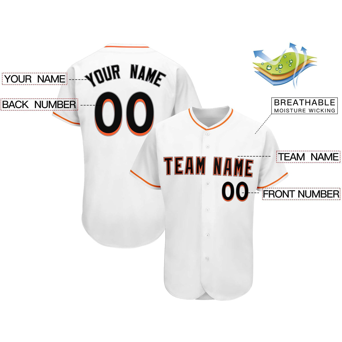 Custom White Team Classic Style Authentic Baseball Jersey| KXKSHOP