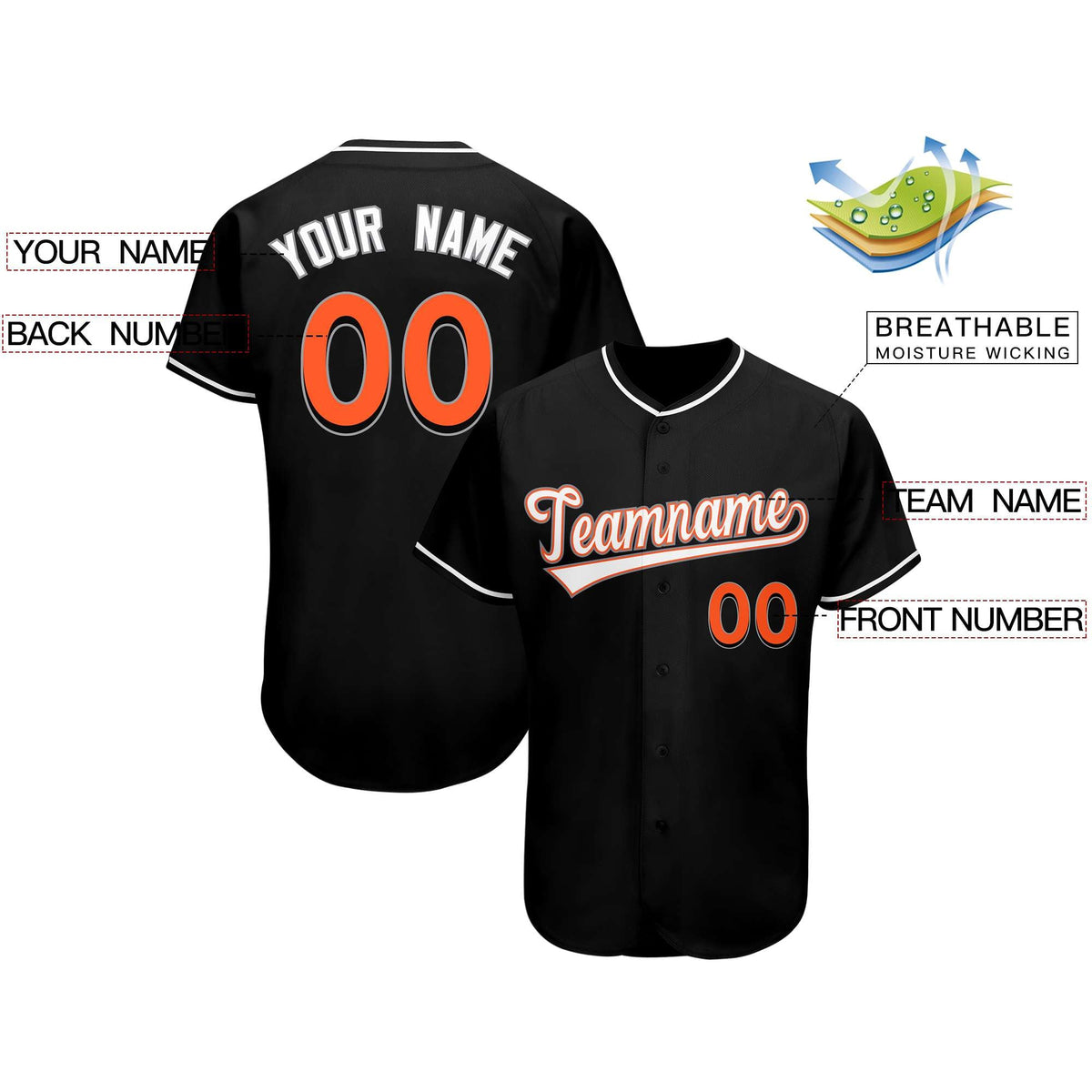 Custom Black Team Classic Style Authentic Baseball Jersey| KXKSHOP