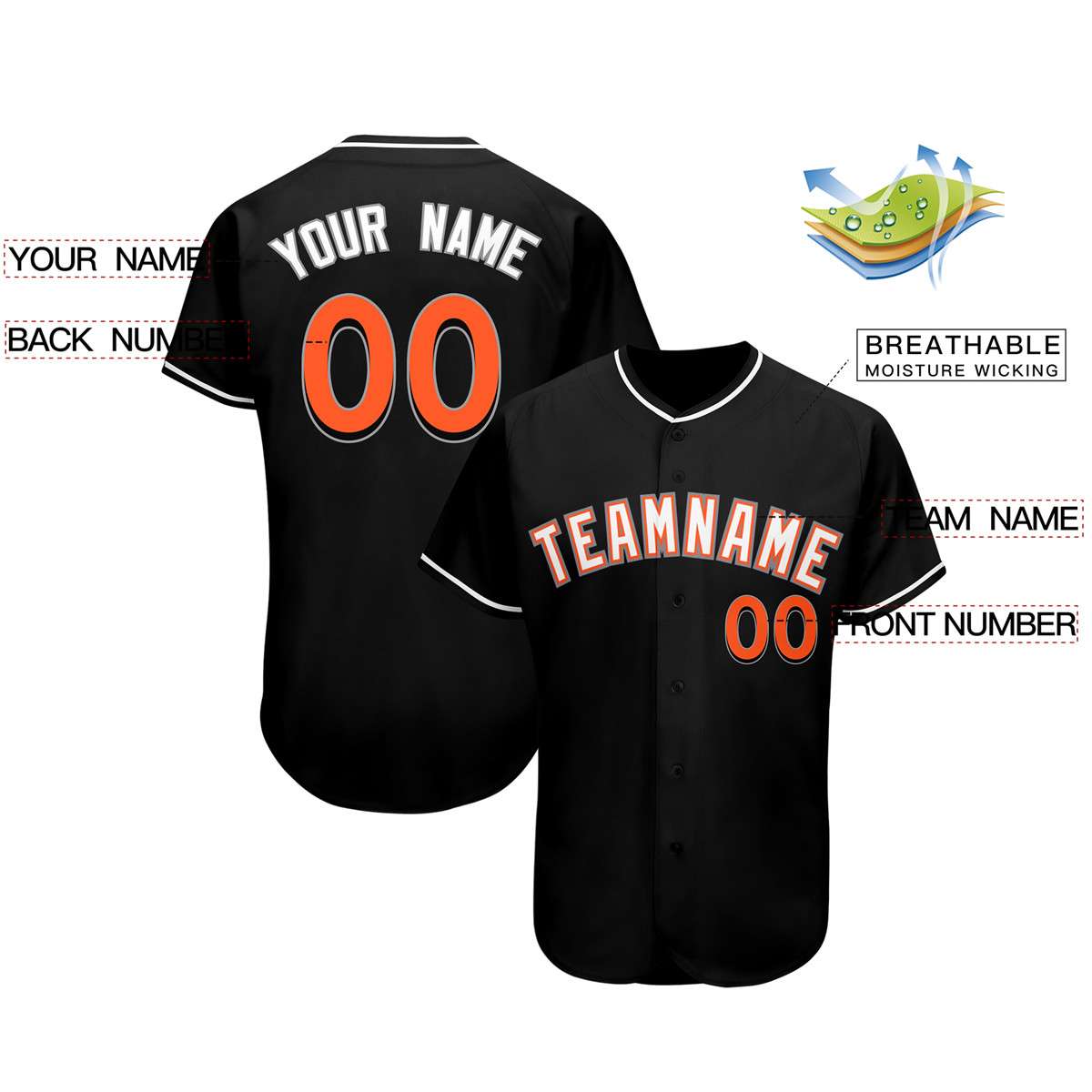 Custom Black Team Classic Style Authentic Baseball Jersey| KXKSHOP