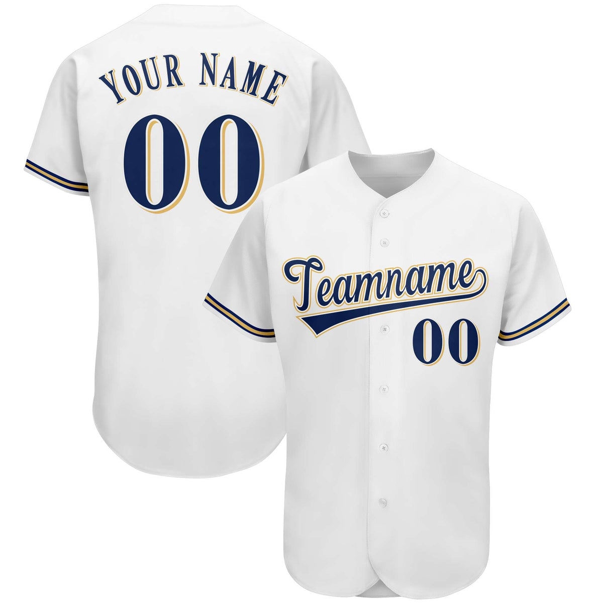 Custom White Team Classic Style Authentic Baseball Jersey| KXKSHOP