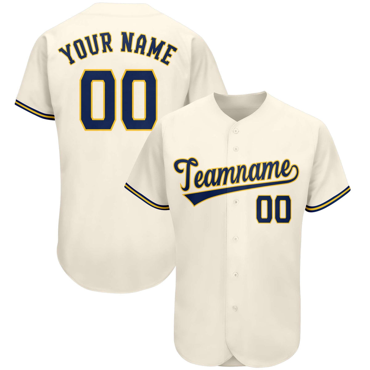 Custom Cream Team Classic Style Authentic Baseball Jersey| KXKSHOP