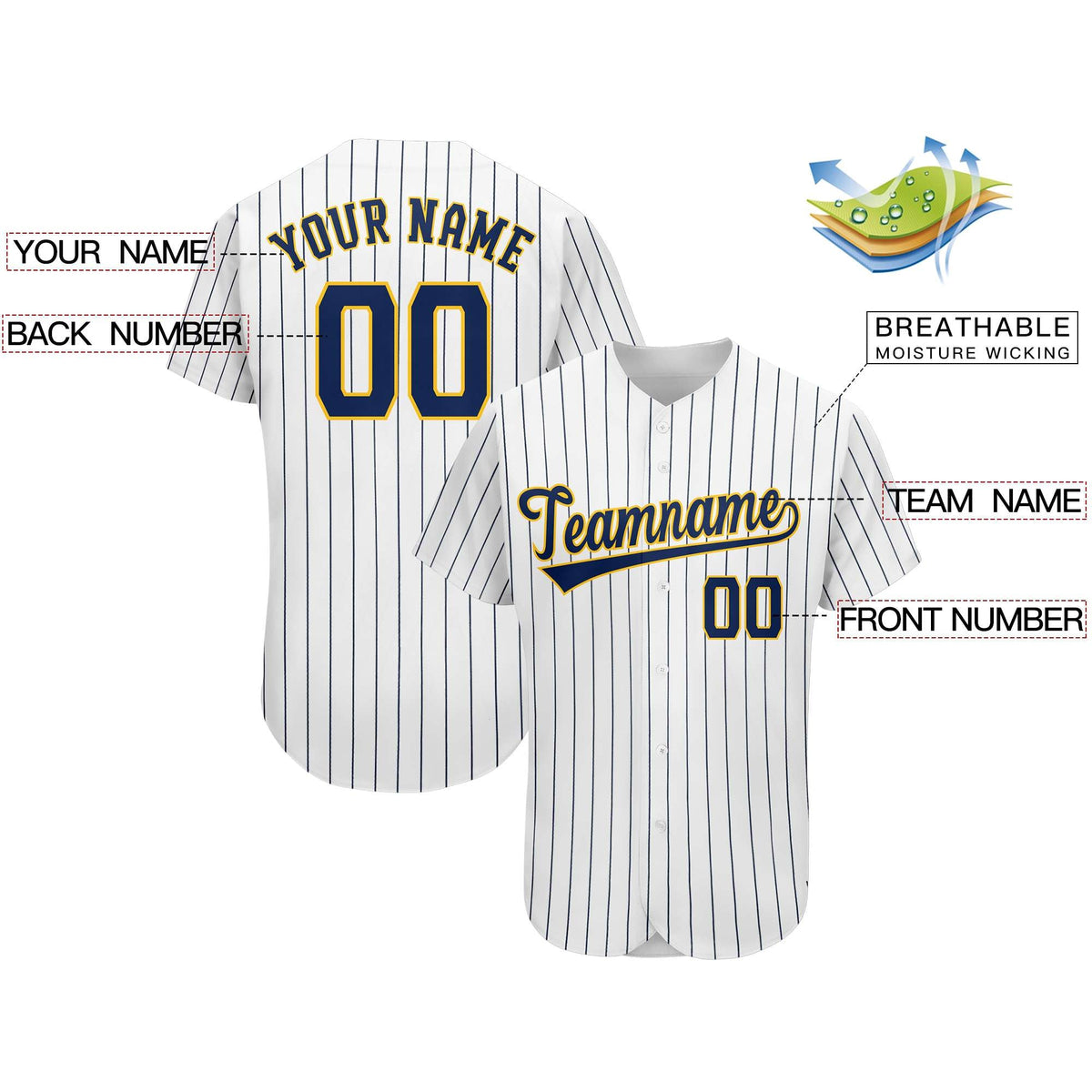 Custom Navy Team Classic Style Stripe Fashion Authentic Baseball Jersey| KXKSHOP